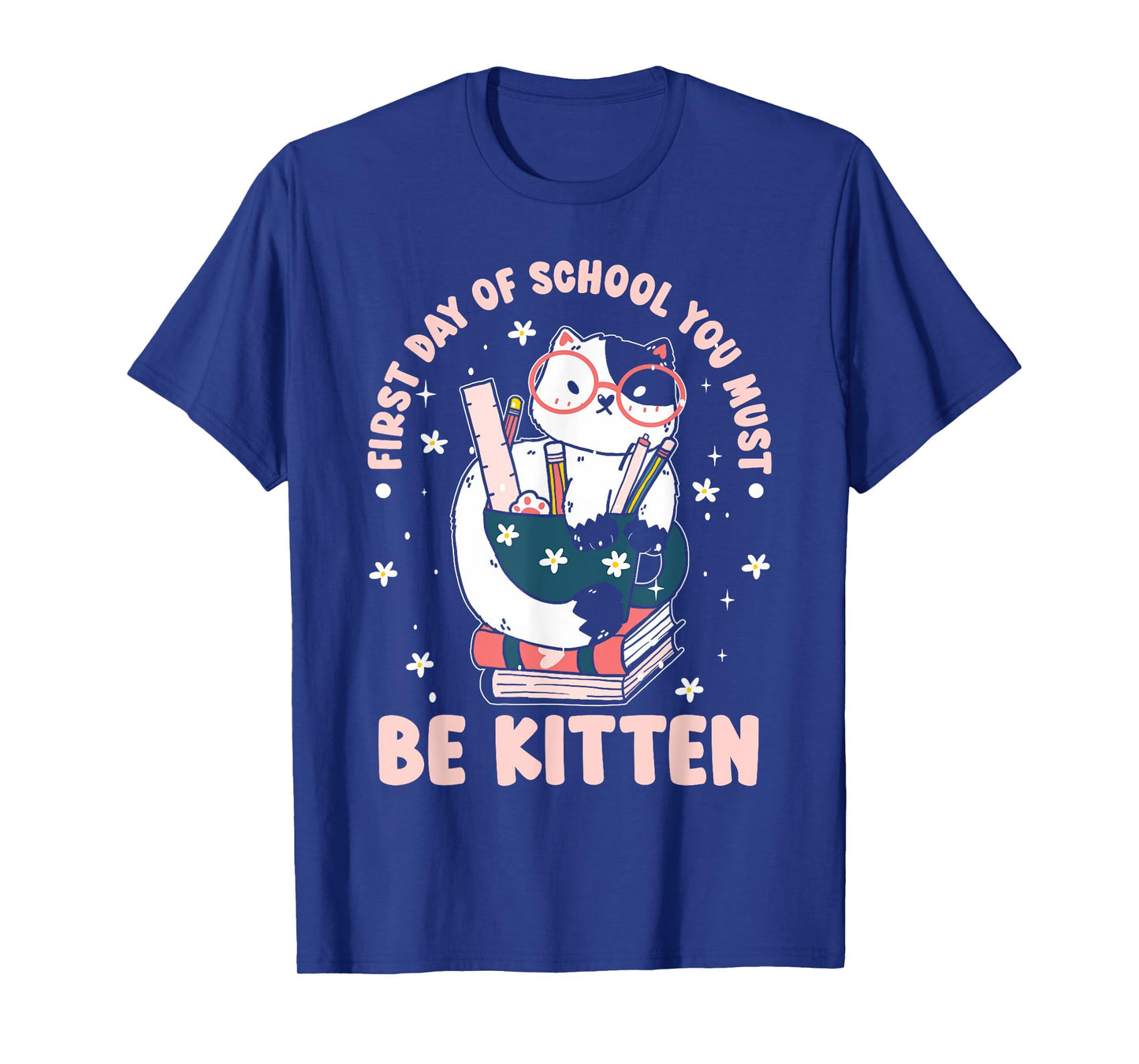 Cute Cat First Day Of School T-Shirt for Men Women Kids