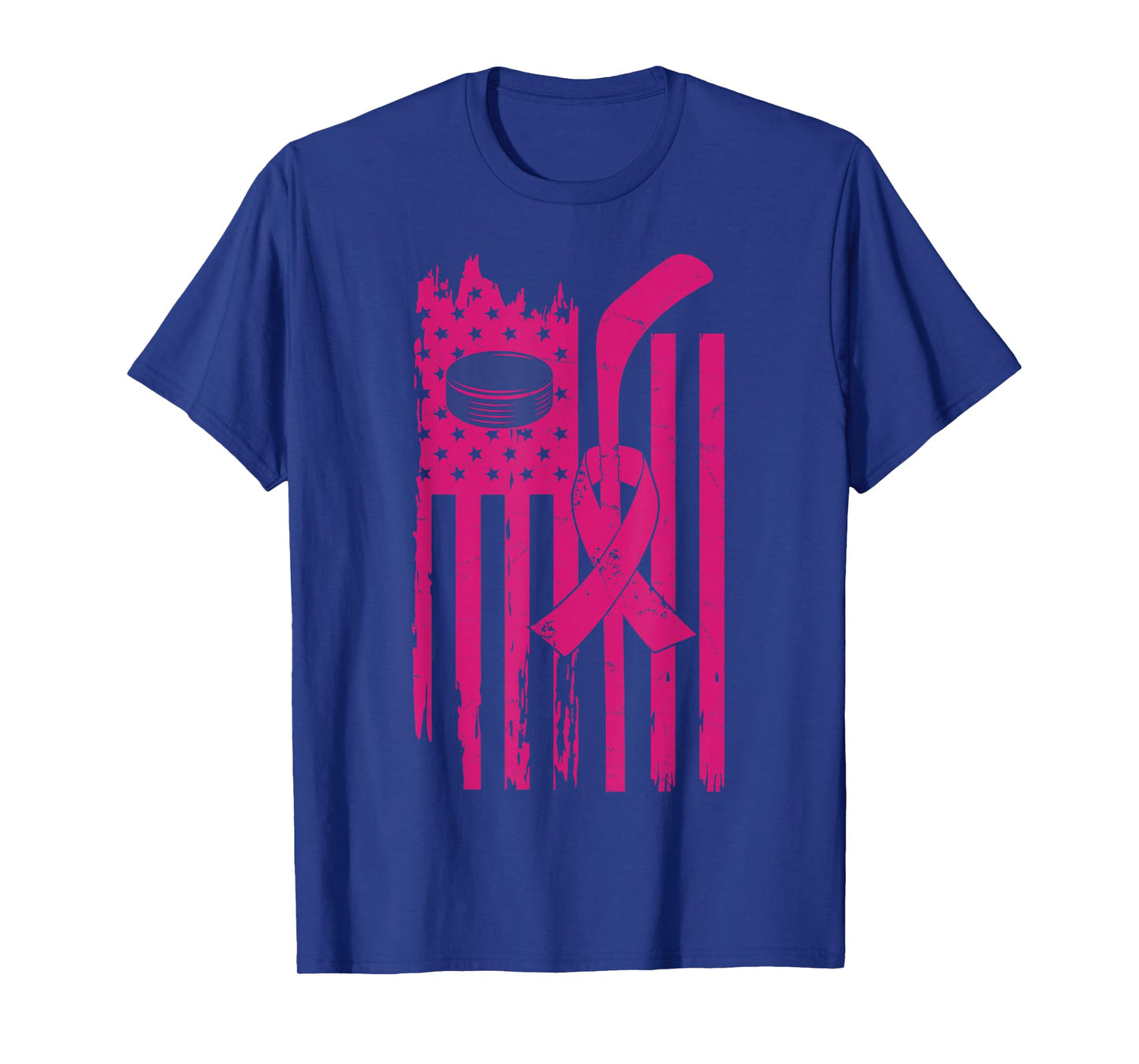 Hockey Pink Ribbon Breast Cancer Awareness Sport Lover T-Shirt