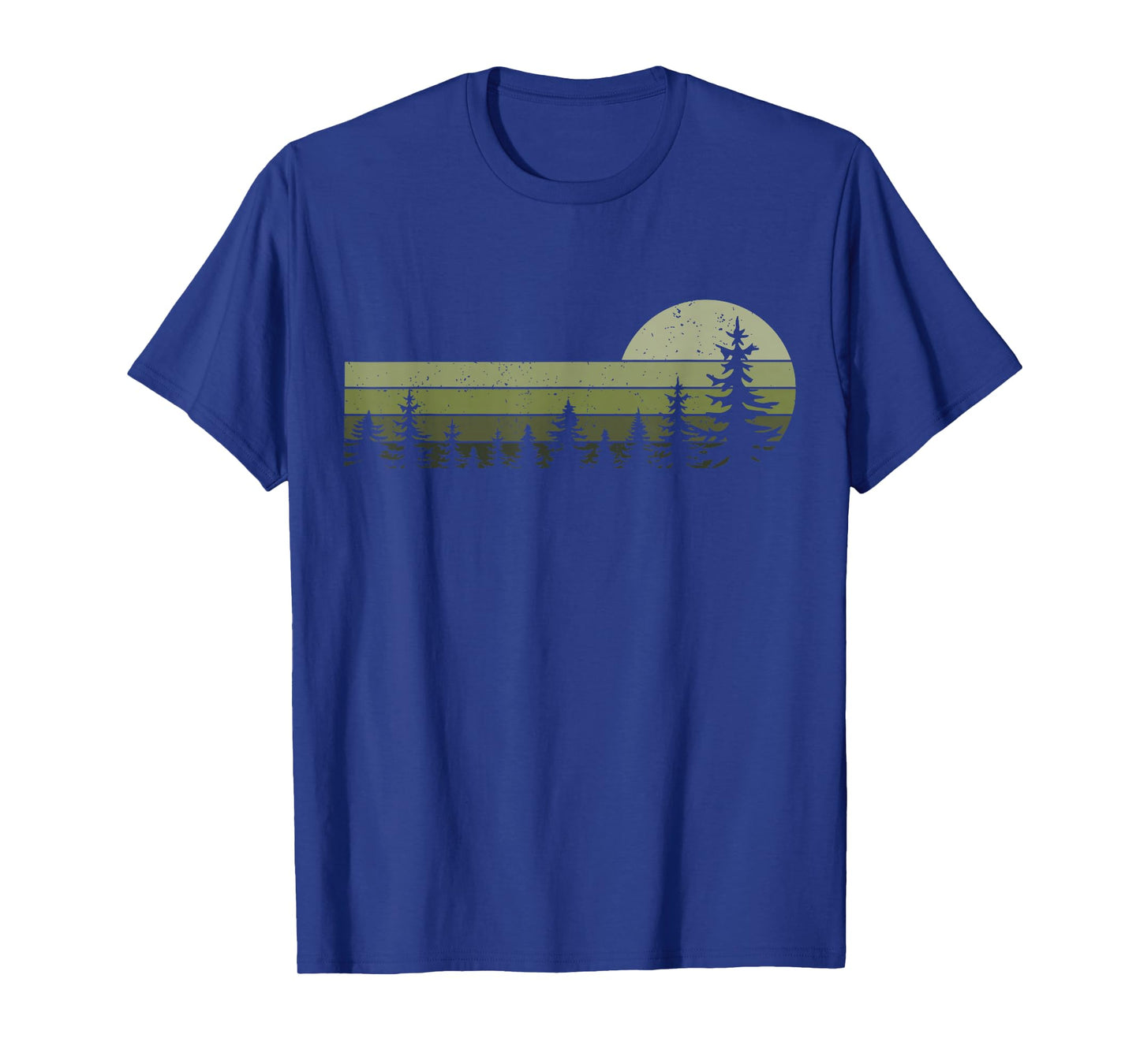 Wildlife Vintage Sunset Mountain Forest Trees Hiking Nature T-Shirt