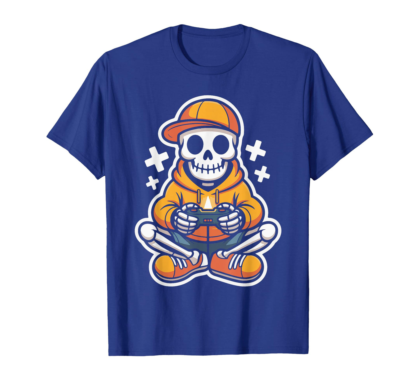 Spooky Skeleton Gamer Funny Halloween Boys Kids Video Game T-Shirt