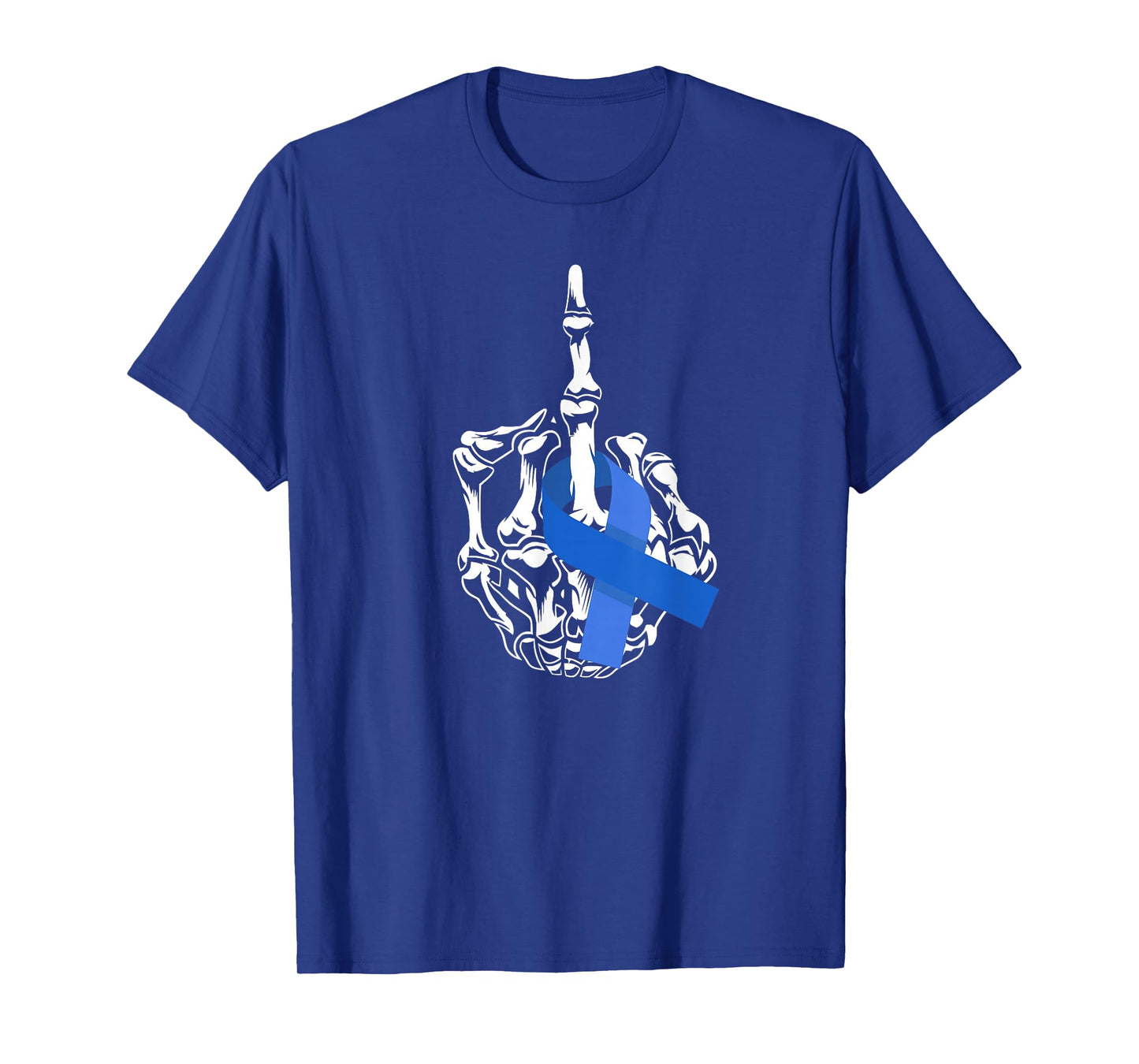 Fuck Colon Cancer Middle Finger Ribbon Colon Cancer T-Shirt