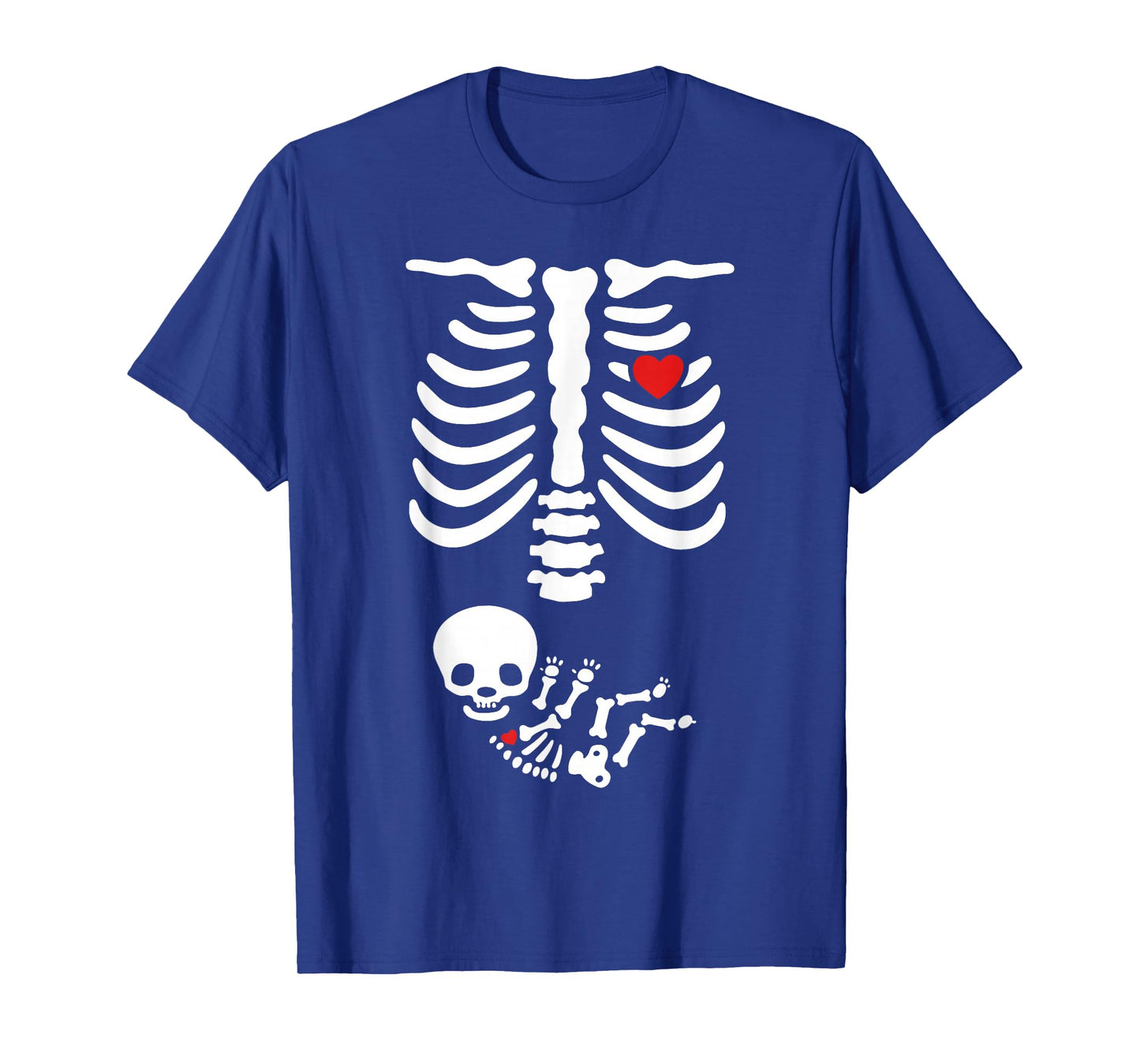 Halloween Skeleton Baby Rib Cage Maternity Pregnant Heart T-Shirt
