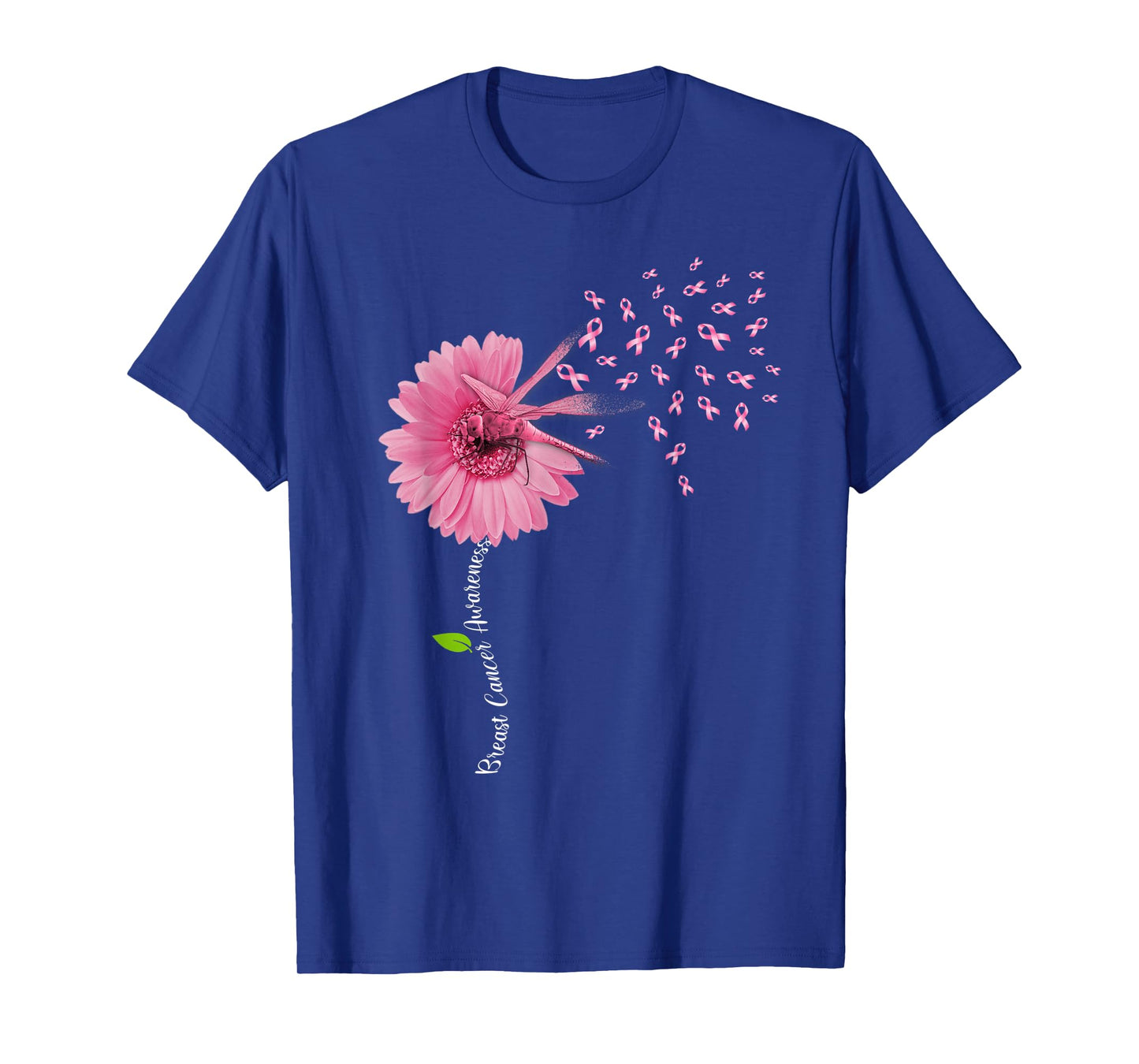 Dragonfly Tshirt Breast Cancer Awareness Gift Flowers Women T-Shirt