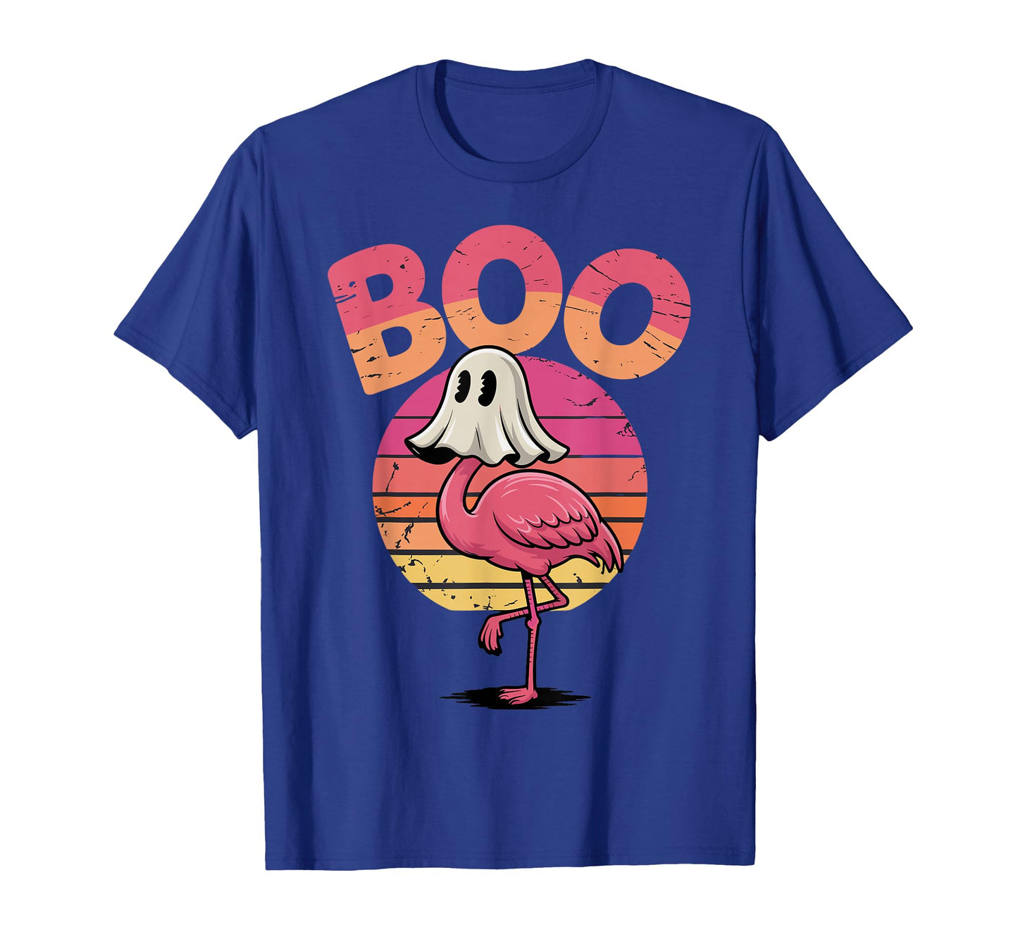 Flamingo Ghost Boo Pink Sunset T-Shirt