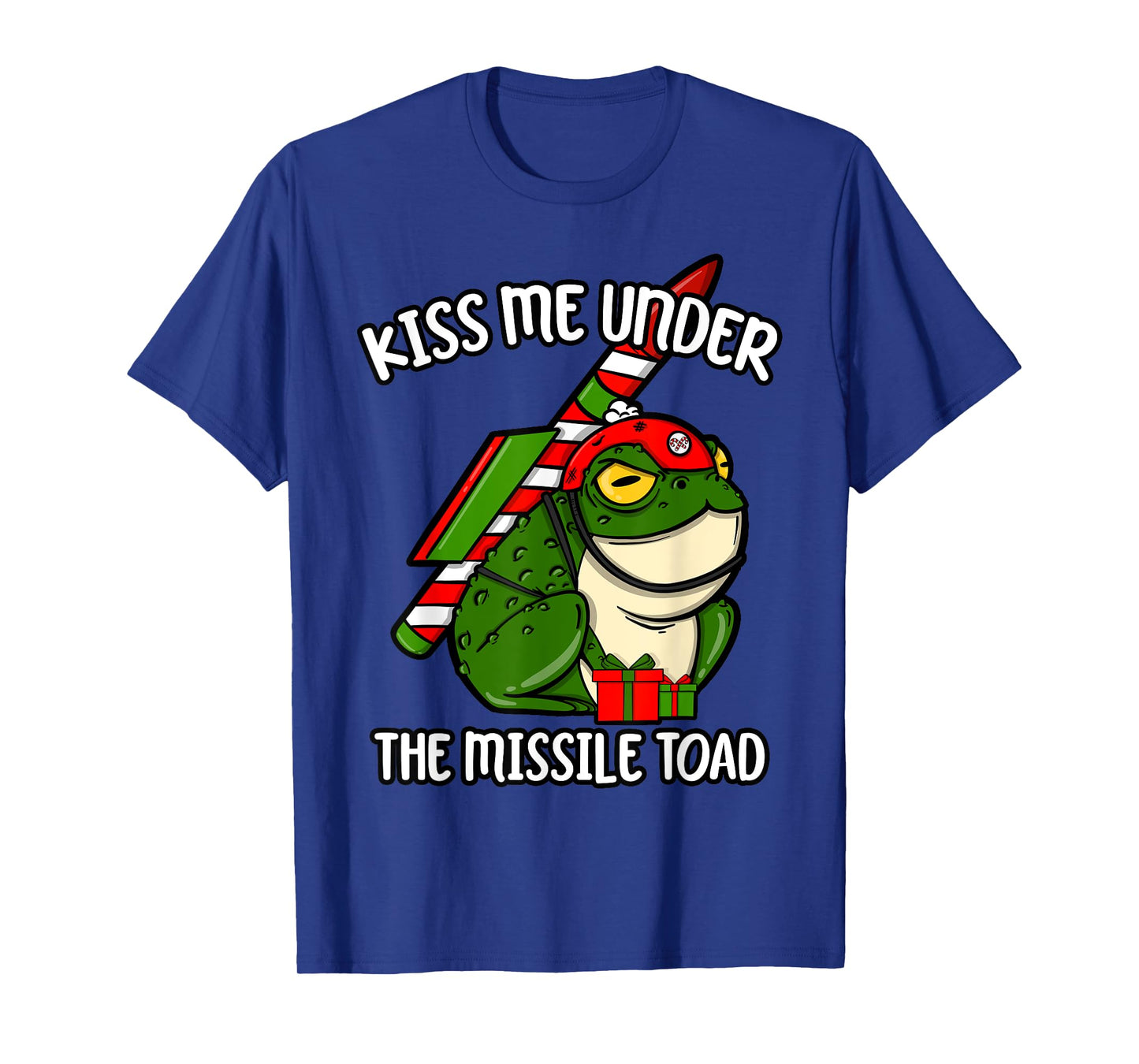 Kiss Me Under The Missile Toad Funny Christmas Holiday Joke T-Shirt