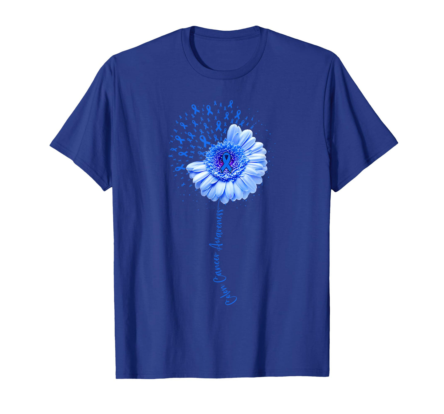 Colon Cancer Awareness Flower Survivor Fighter T-Shirt