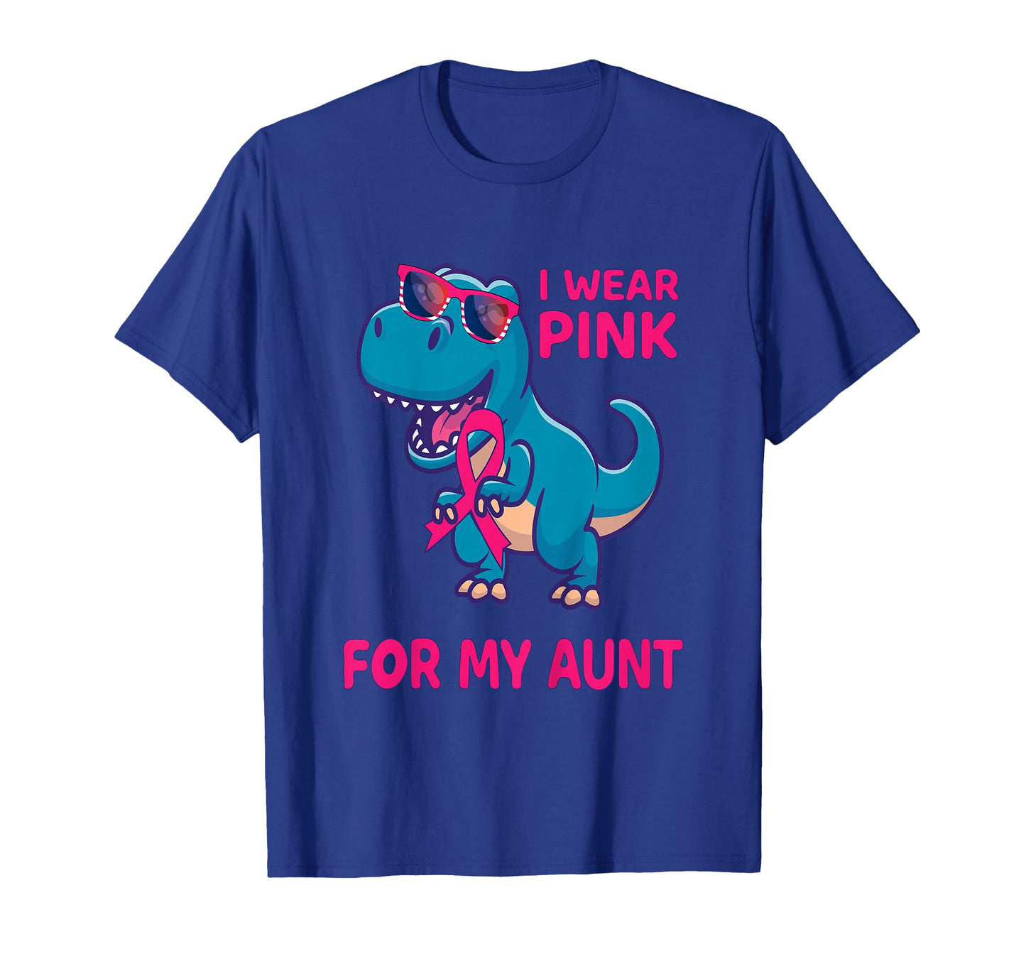 Kids Pink Ribbon T-Rex Aunt Breast Cancer Awareness Boys Toddler T-Shirt