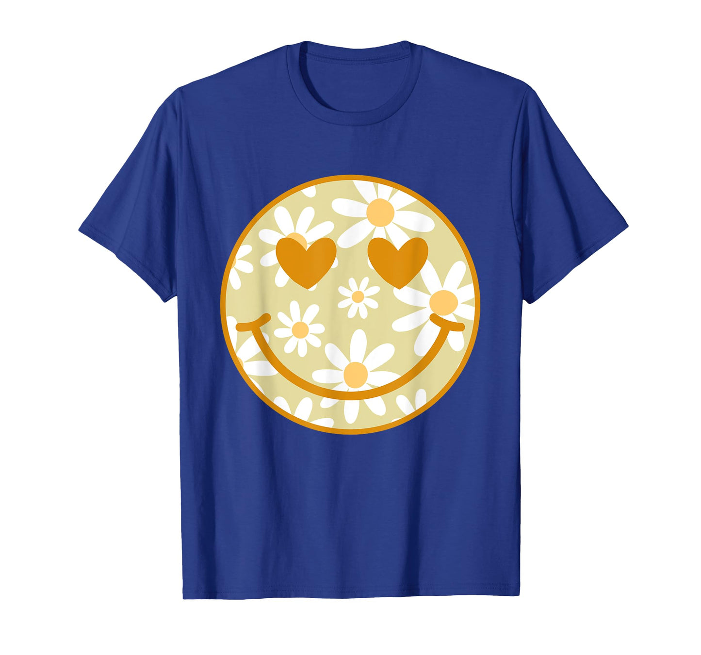 Retro Yellow Happy Face Checkered Pattern Smile Face Trendy T-Shirt