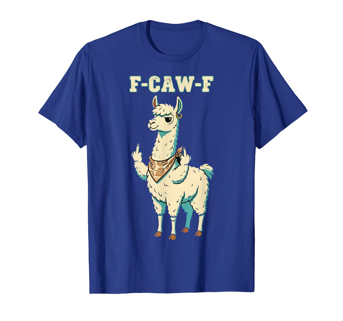 F-CAW-F Dark Humor Graphic Meme Llama Funny Black Tee T-Shirt