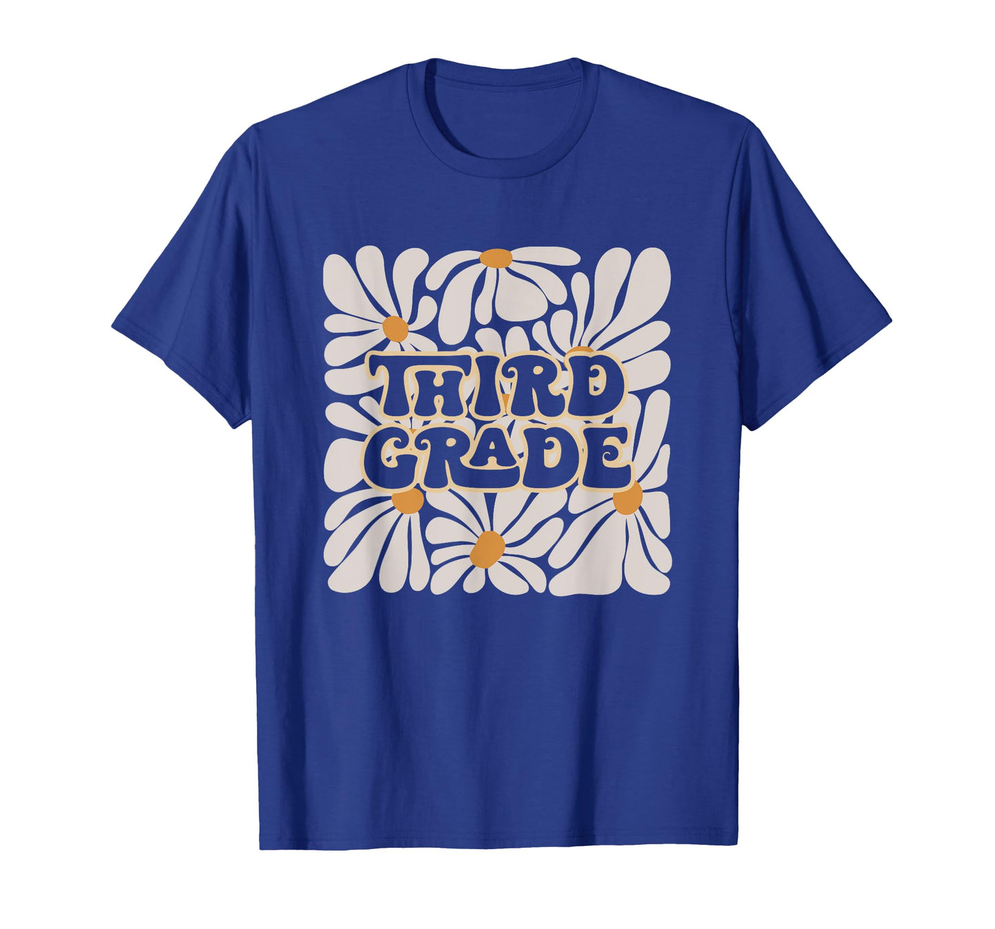 Retro Flower Power Squared Third 3rd Grade Back To School T-Shirt