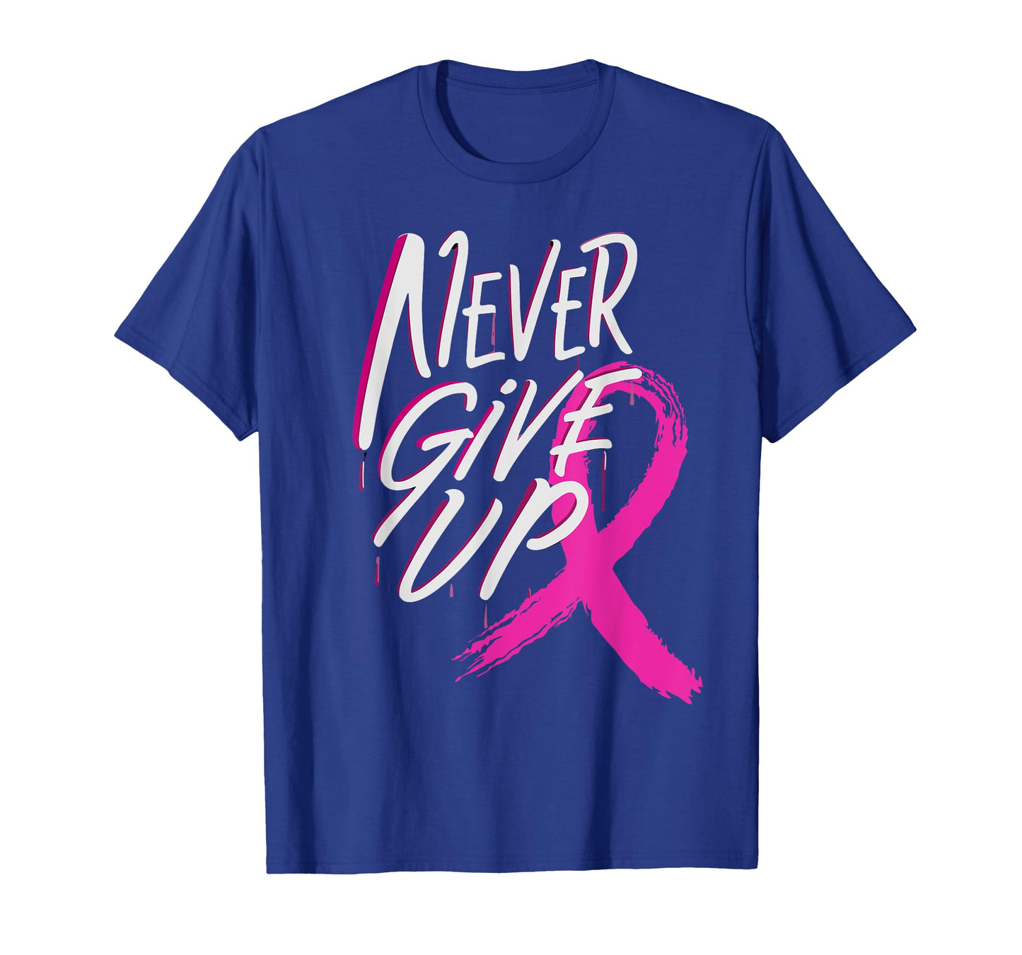 Never give up Breast Cancer Awareness Pink Ribbon T-Shirt