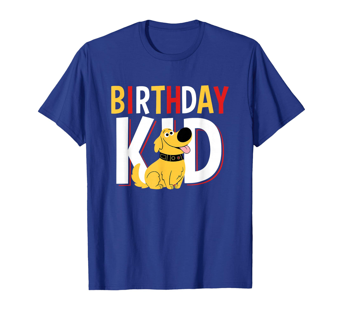 Disney Pixar Up Birthday Kid Cute Dug Big Chest Text Logo T-Shirt