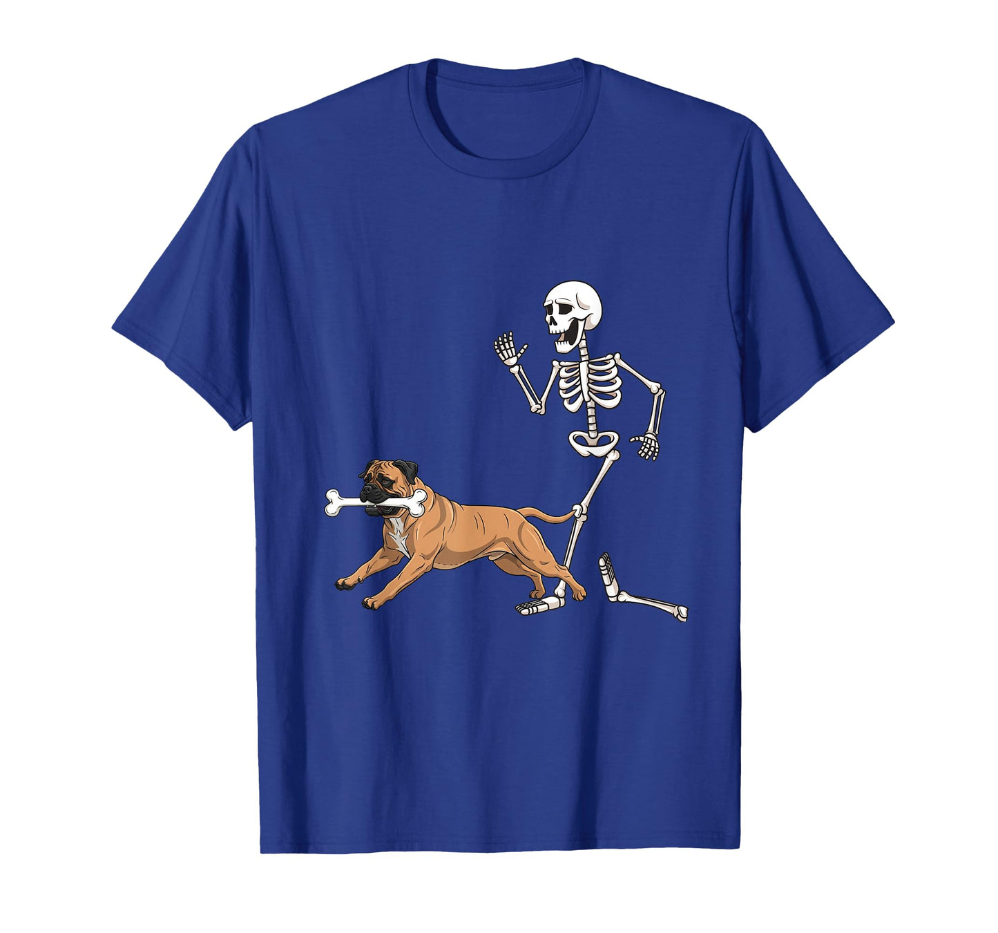 Funny Halloween Bullmastiff and Skeleton T-Shirt