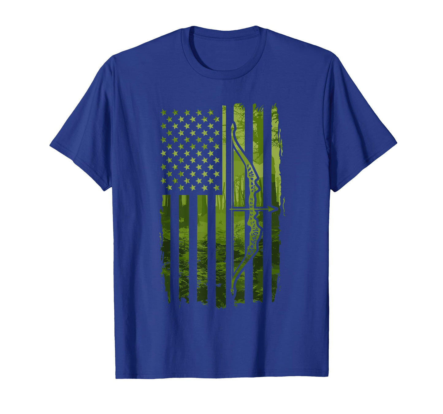 Patriotic Bowhunting USA Flag Bow Archery Hunting Wildlife T-Shirt