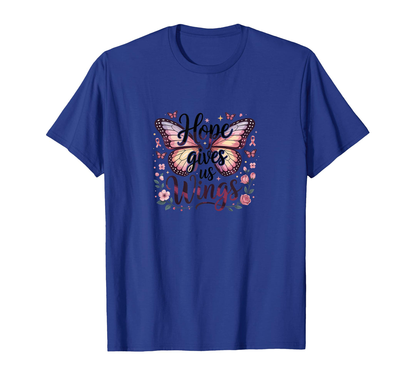 Hope Gives Us Wings Shirt Breast Cancer Awareness Butterfly T-Shirt