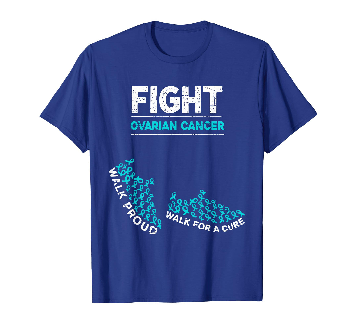 Fight Ovarian Cancer Awareness Survivor Ribbon Teal Support T-Shirt