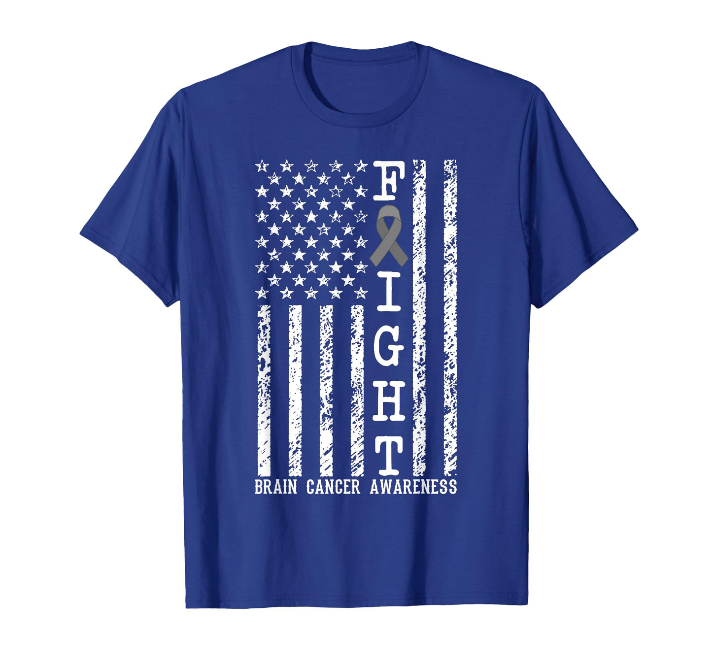 Fight Brain Cancer Awareness American Flag United States T-Shirt