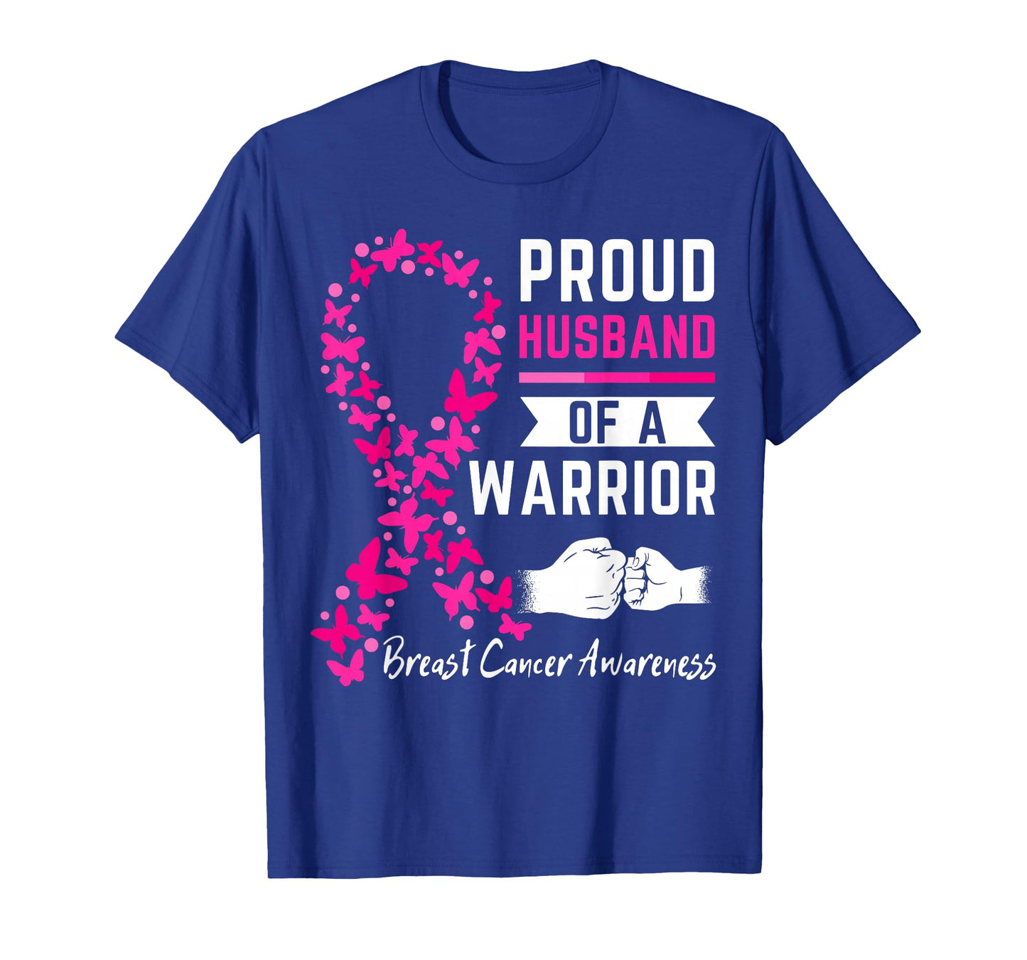 Proud husband of a warrior Wife Breast cancer awareness T-Shirt