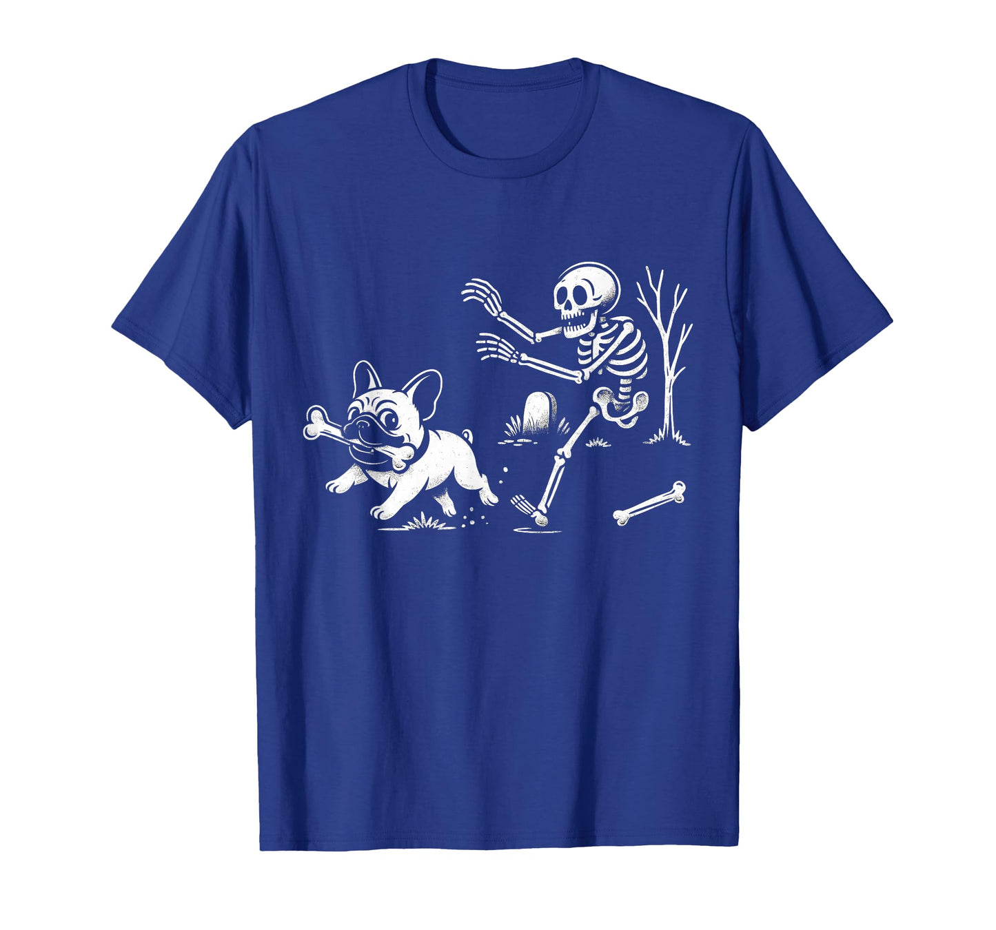 French Bulldog Skeleton Dog Halloween Fun Men Women Kids T-Shirt