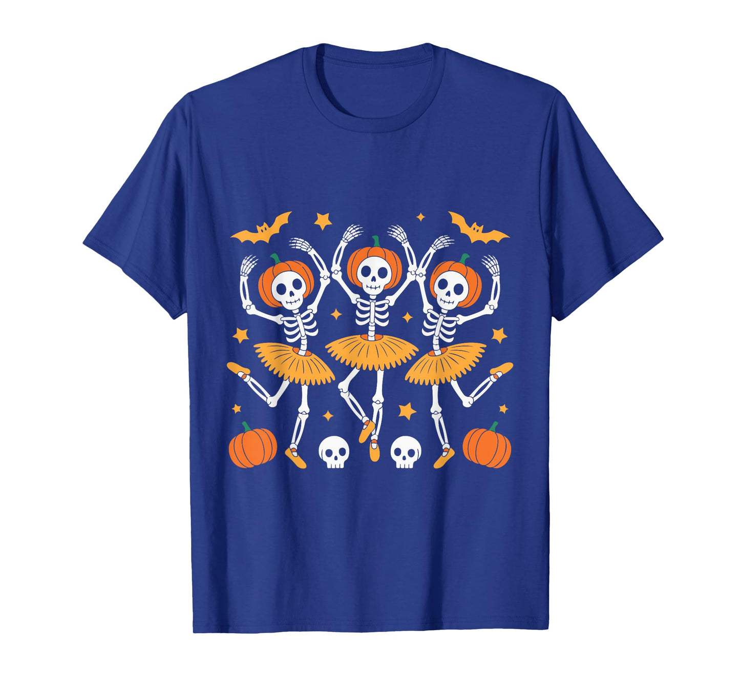 Ballet Pumpkin Skeleton Scary Ghost Costume Halloween T-Shirt