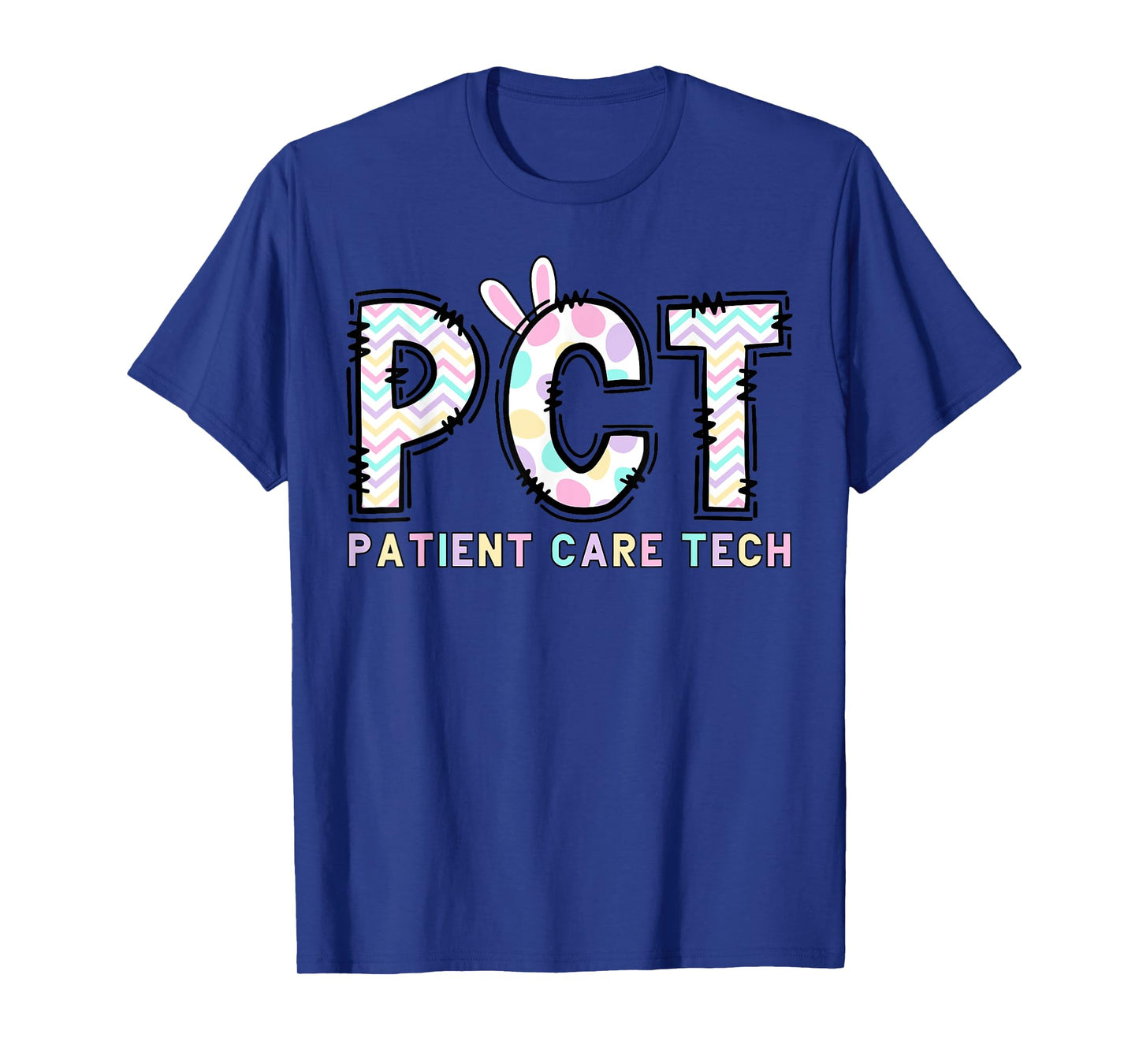 PCT Patient Care Technician Easter Bunny Ears Nurse Outfit T-Shirt