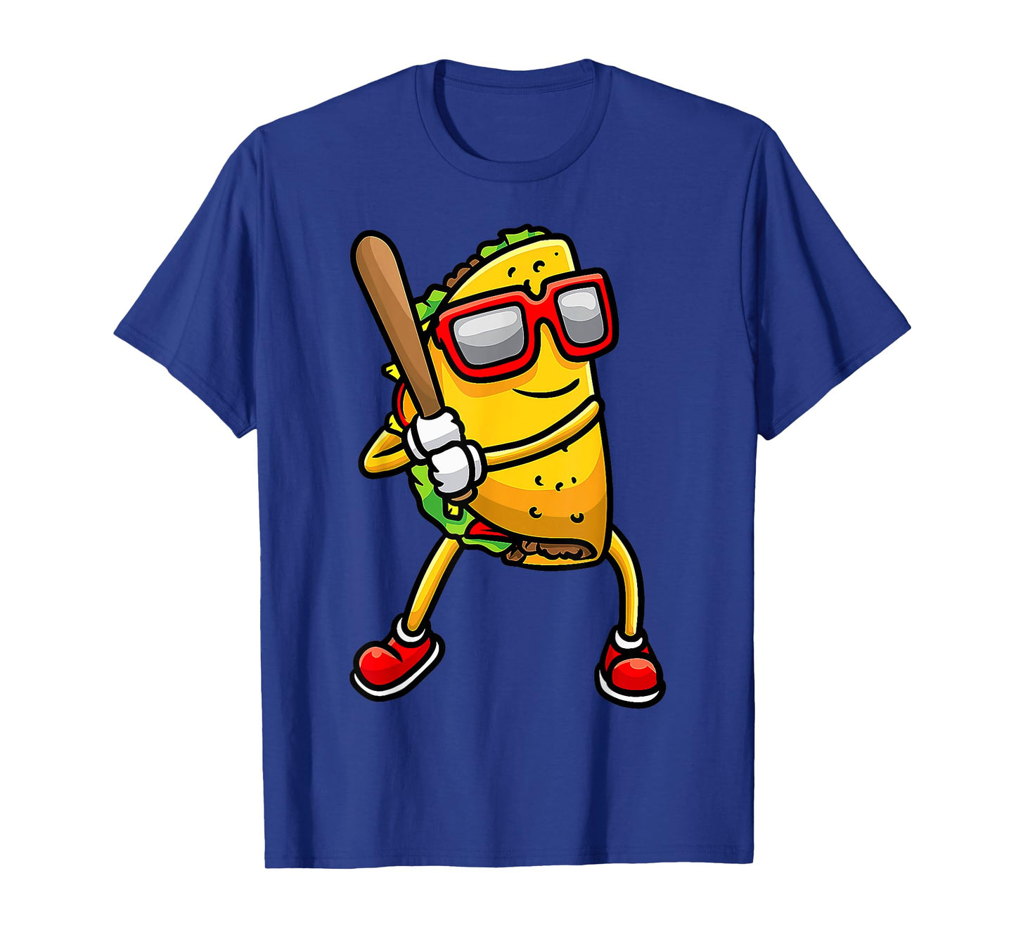 Taco Playing Baseball Mexican Cinco De Mayo Kids Men T-Shirt