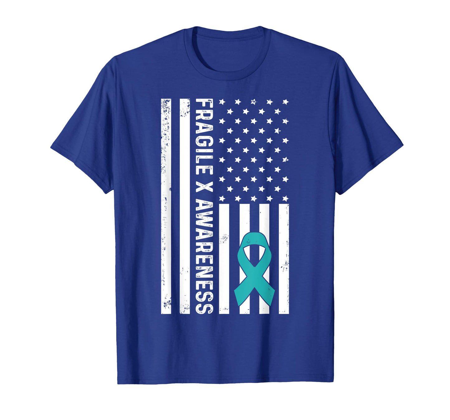 Usa Flag Fragile X Syndrome Awareness Warrior 2025 Autism T-Shirt