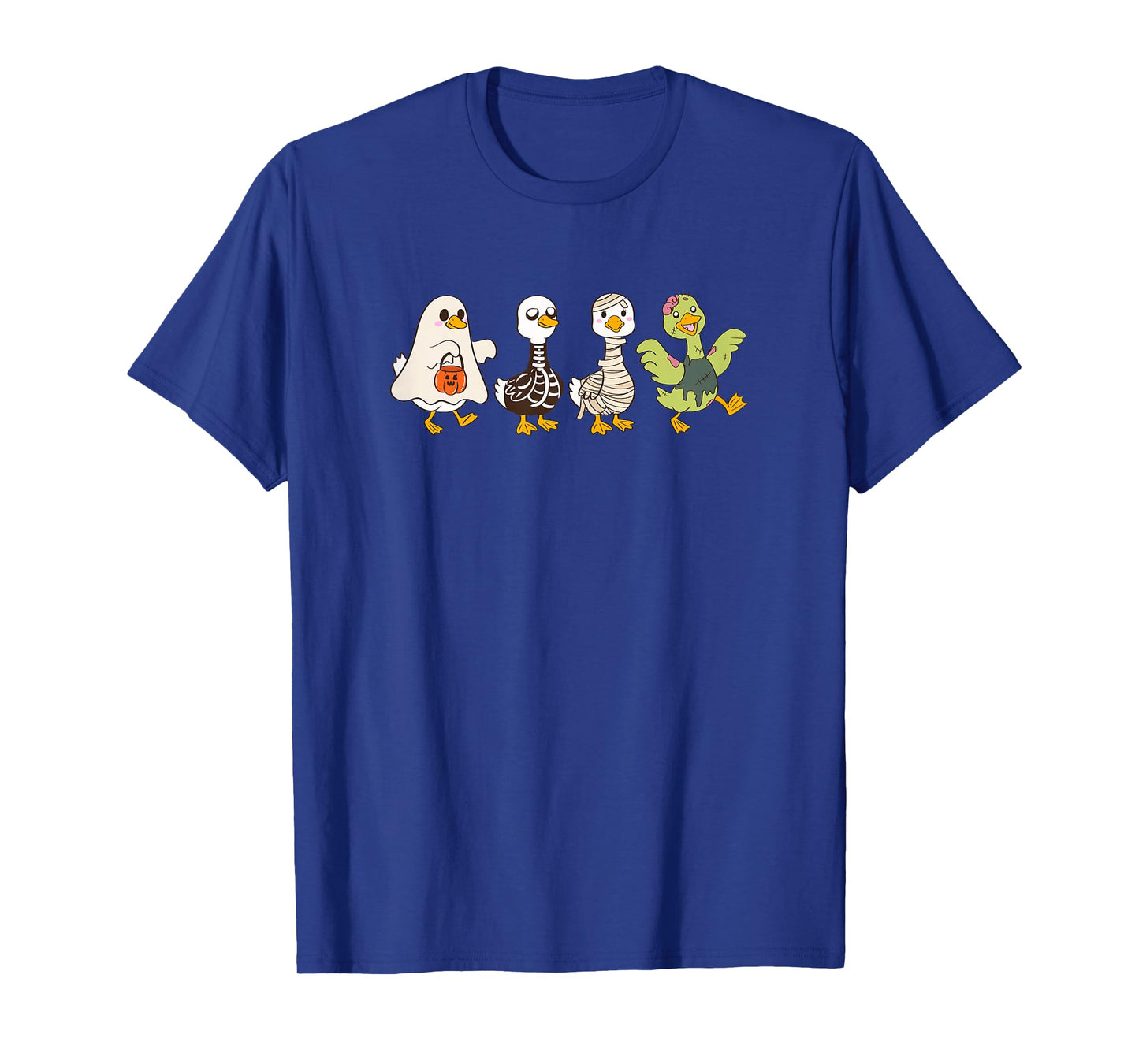 Halloween Funny Goose Spooky Skeleton Boo Monster Season T-Shirt
