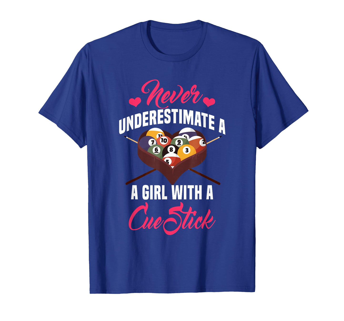Billiards Girl Player Table Snooker Pyramid Billiard Stick T-Shirt