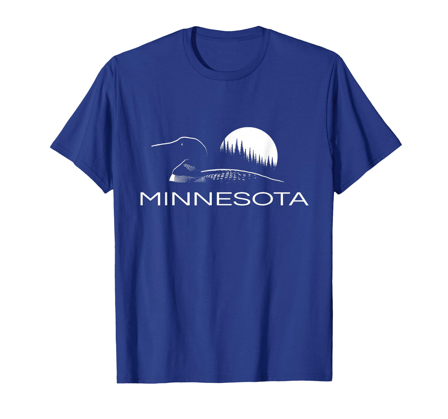 Minnesota - Loon and Trees in Moonlight T-Shirt