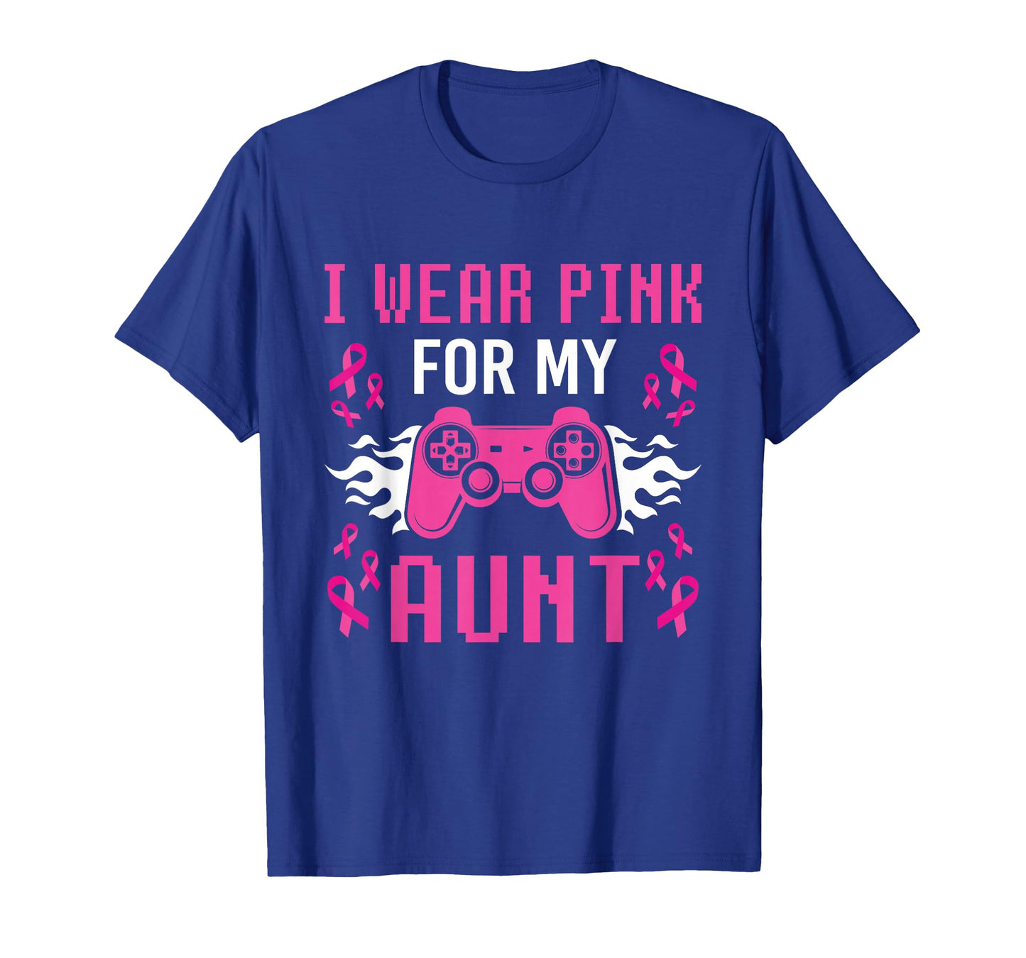 I Wear Pink For My Aunt Breast Cancer Gaming Kids Boys Youth T-Shirt