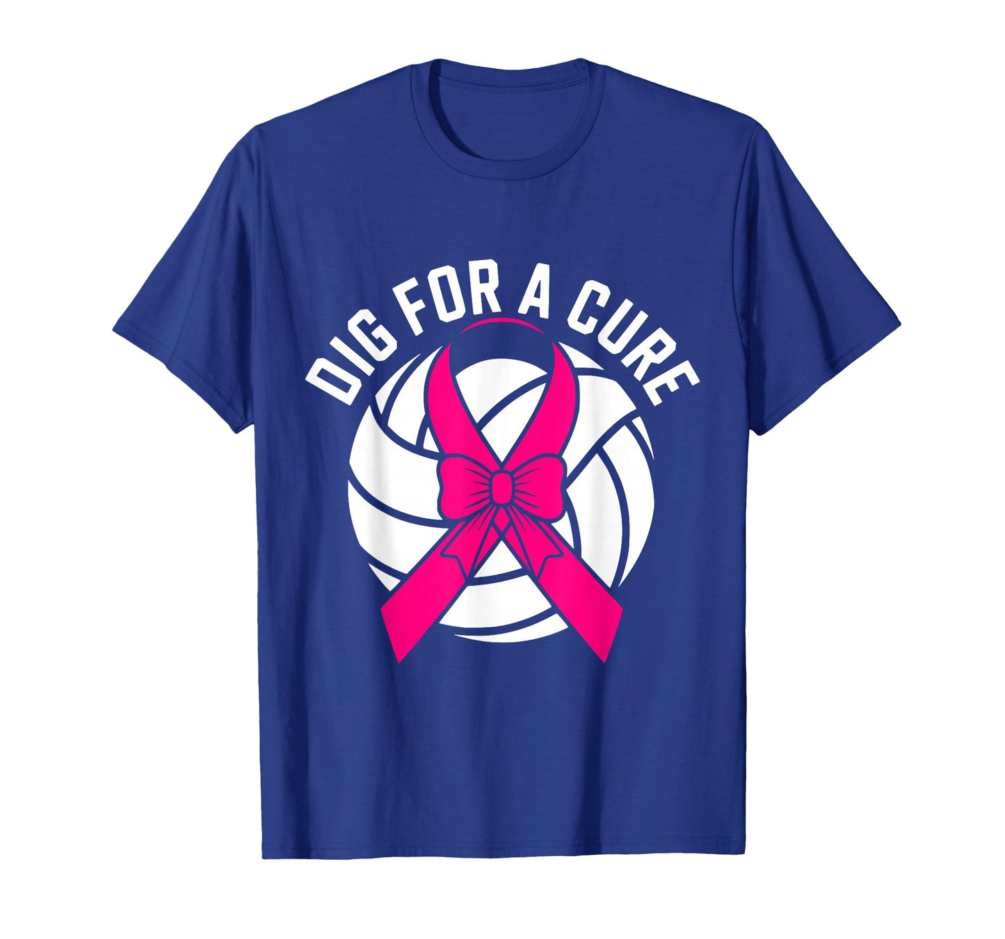 Dig For Cure Breast Cancer Awareness Pink Ribbon Volleyball T-Shirt