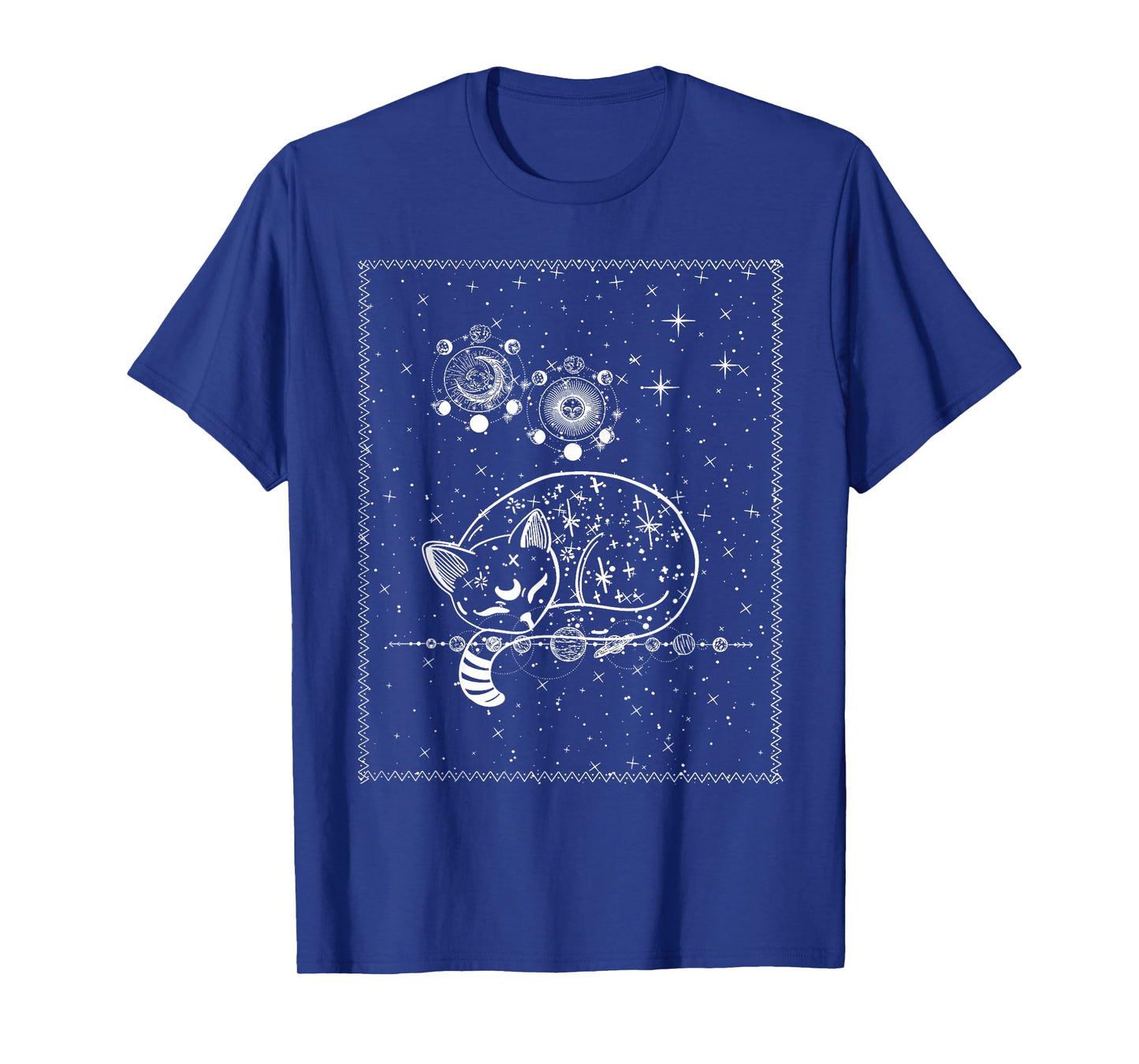 Galaxy Cat Sleeping Solar System Space Cat Funny Cat Graphic T-Shirt