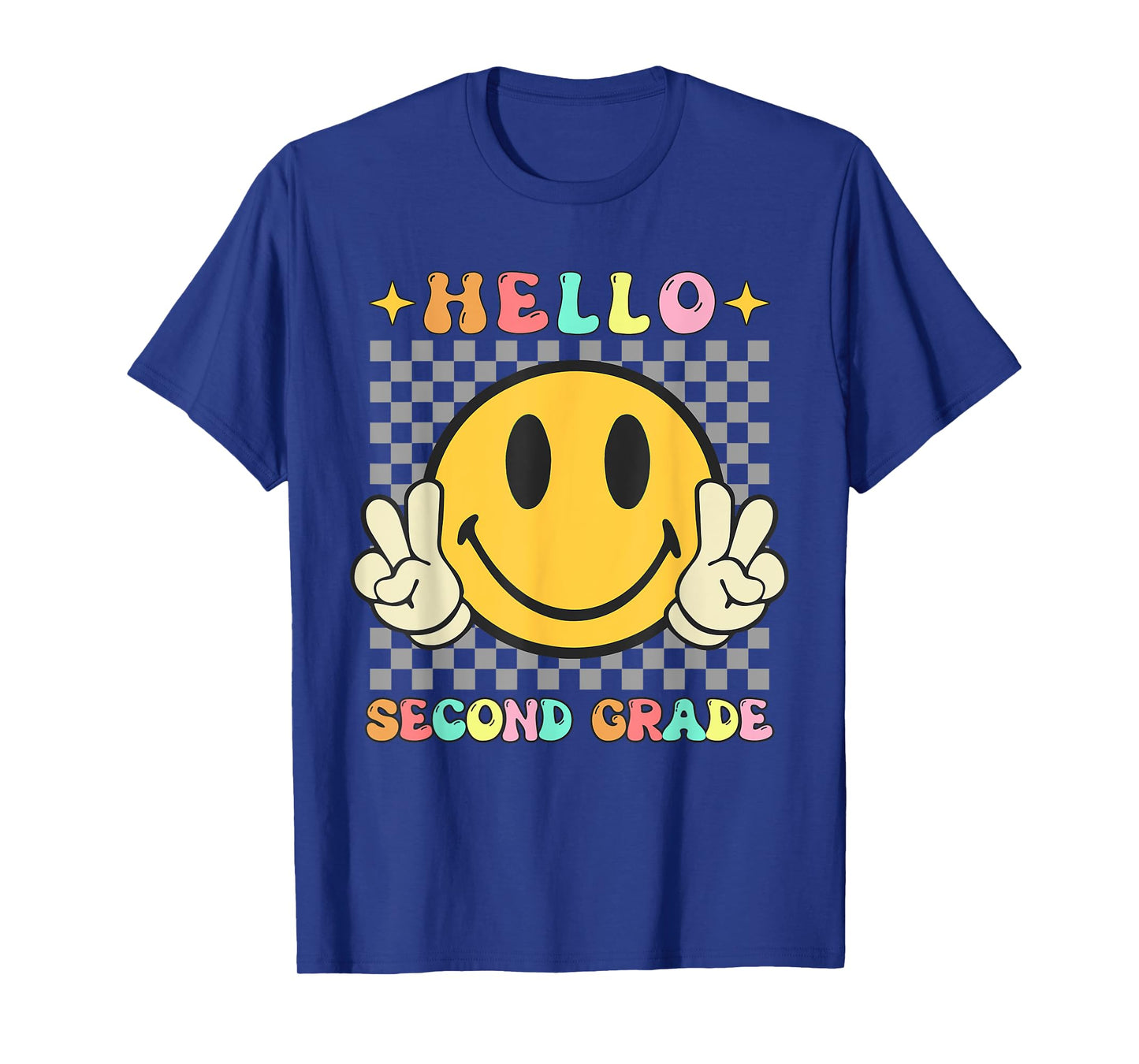Retro Groovy 2nd Grade Back to School Hello Second Grade T-Shirt