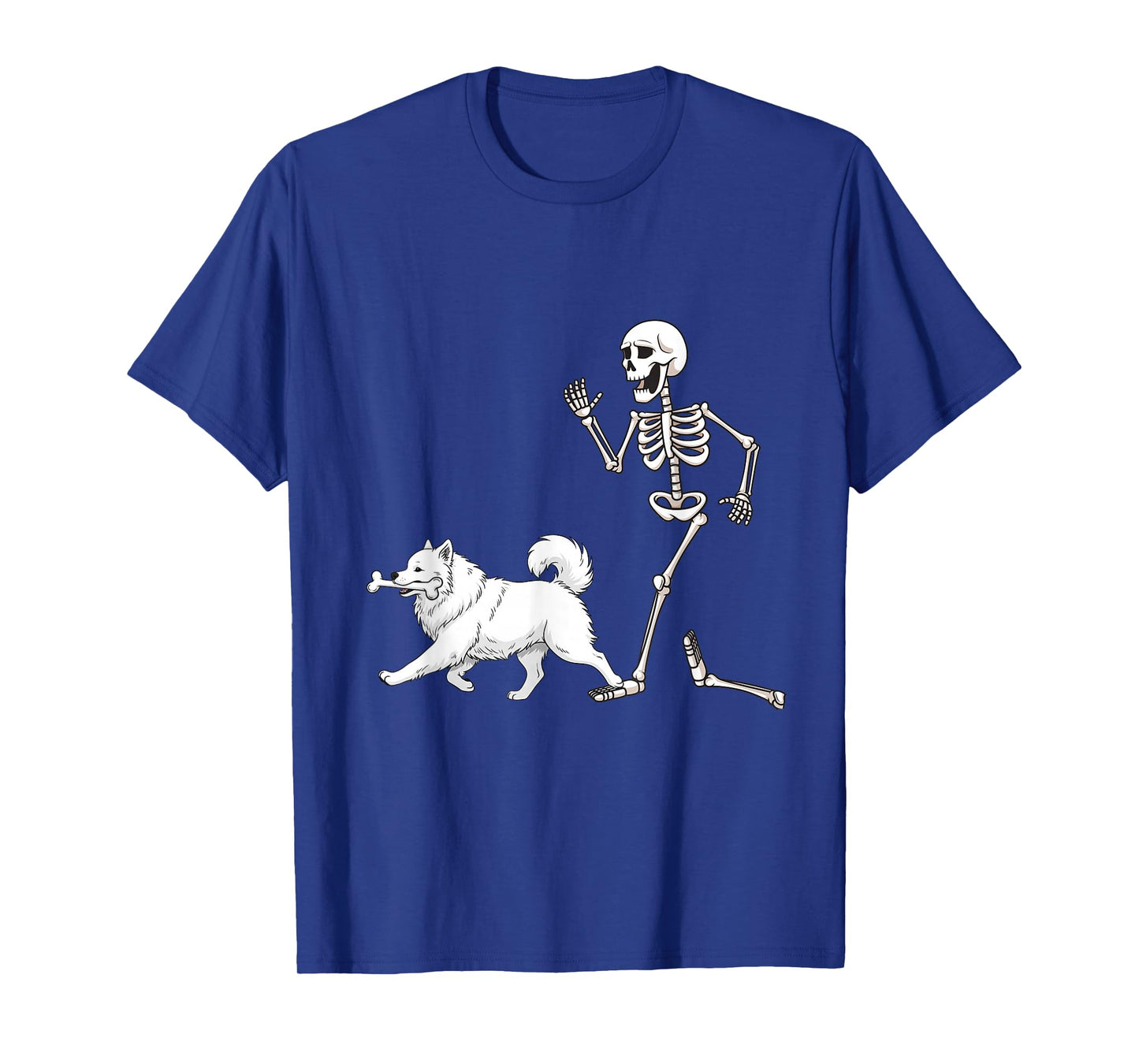 Funny Halloween Samoyed and Skeleton T-Shirt