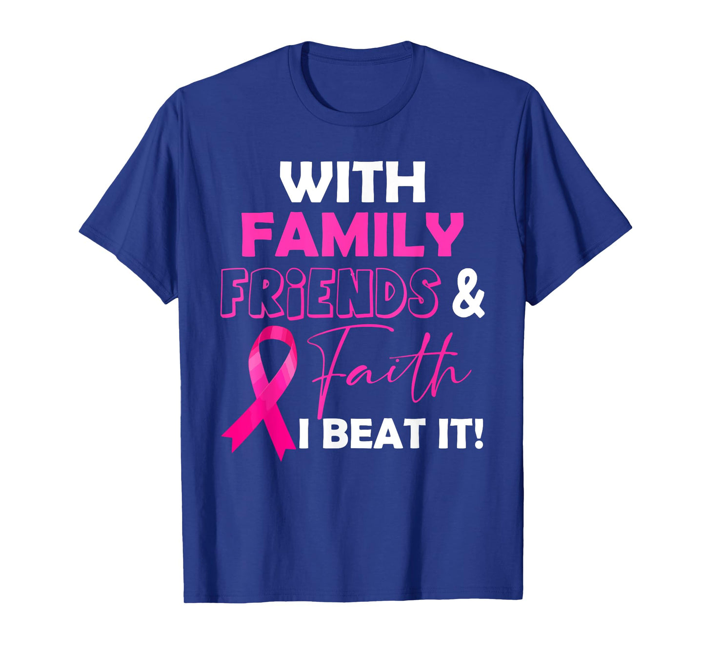 I Beat Breast Cancer Pink Ribbon Breast Cancer Survivor T-Shirt