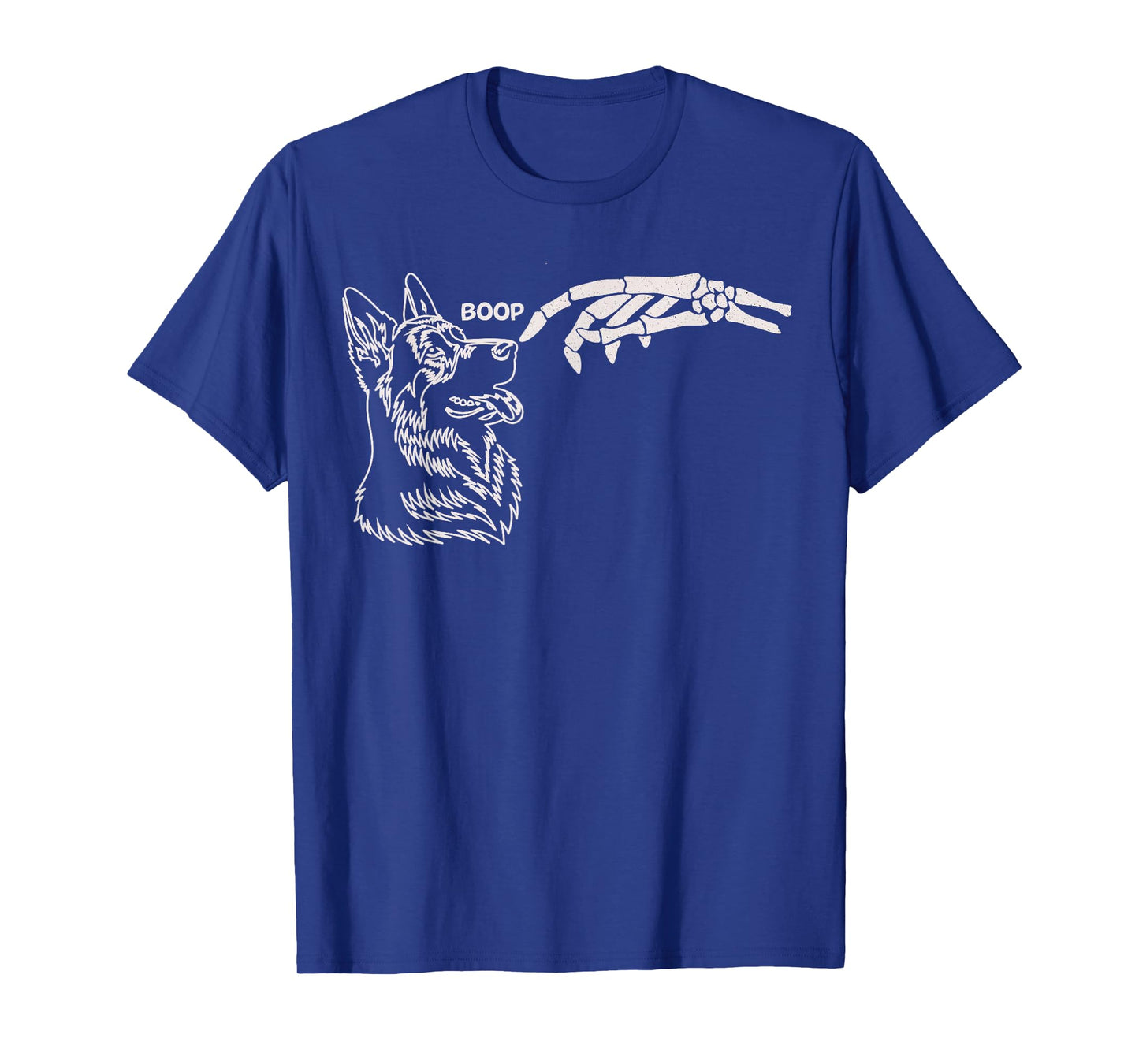 Cute Dog Skeleton Hand Boop Halloween Women Girls Kids T-Shirt