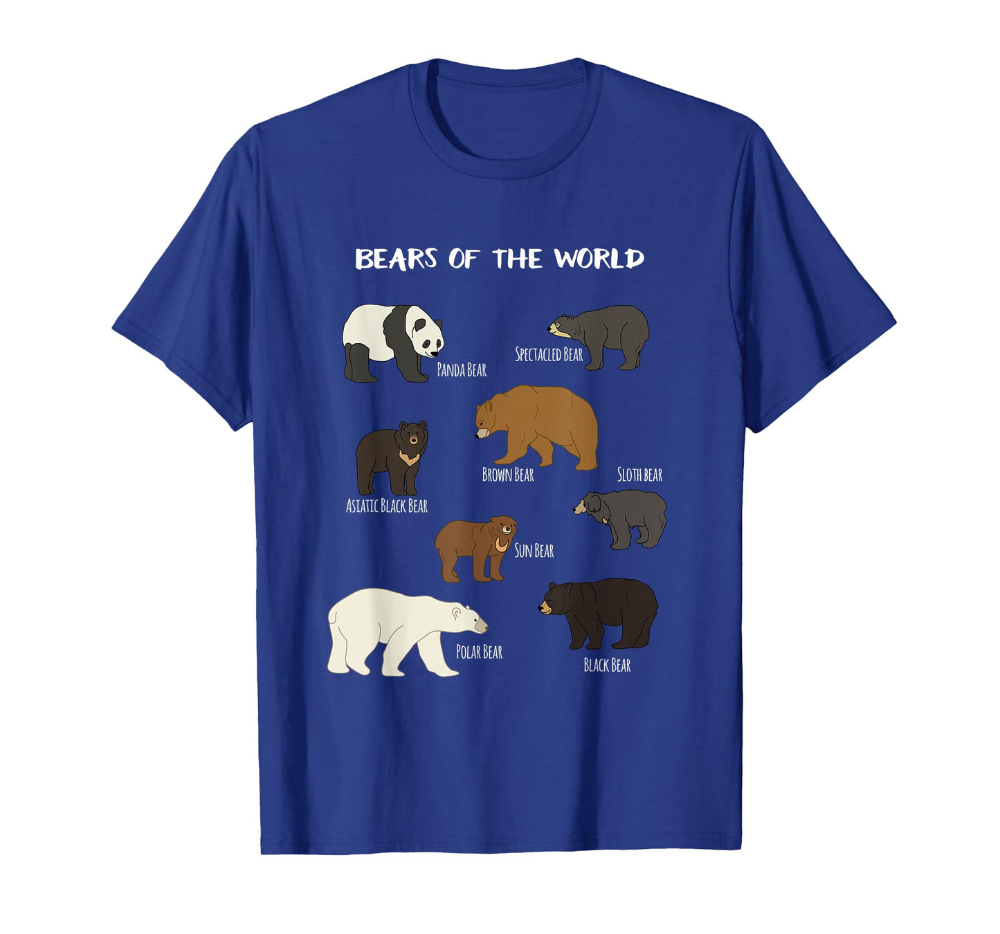 Bears Of The World Grizzly Bear Panda Black Polar T Shirt T-Shirt