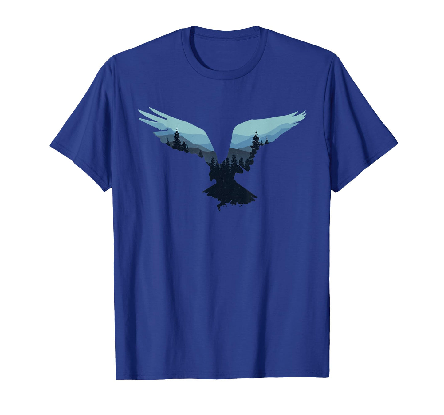Beautiful Flying Eagle Night Sky Forest Bird Silhouette T-Shirt