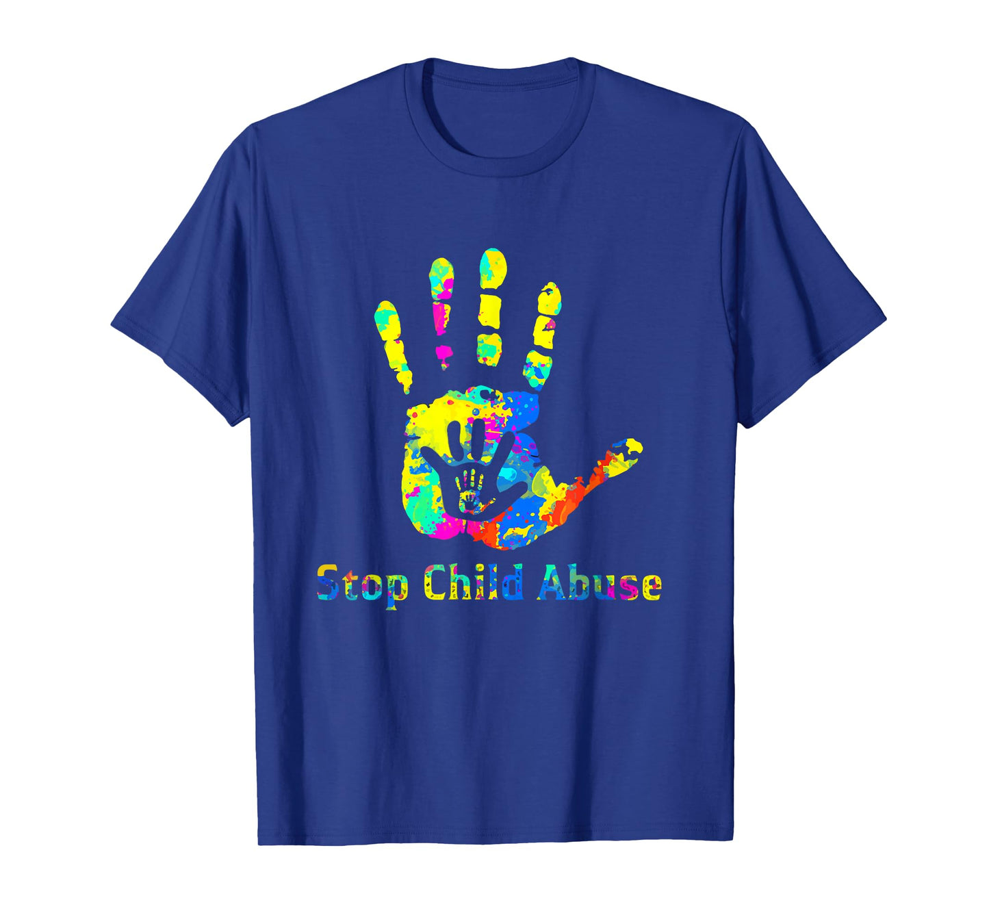 Stop Child Abuse Prevention Awareness Month Blue Ribbon T-Shirt
