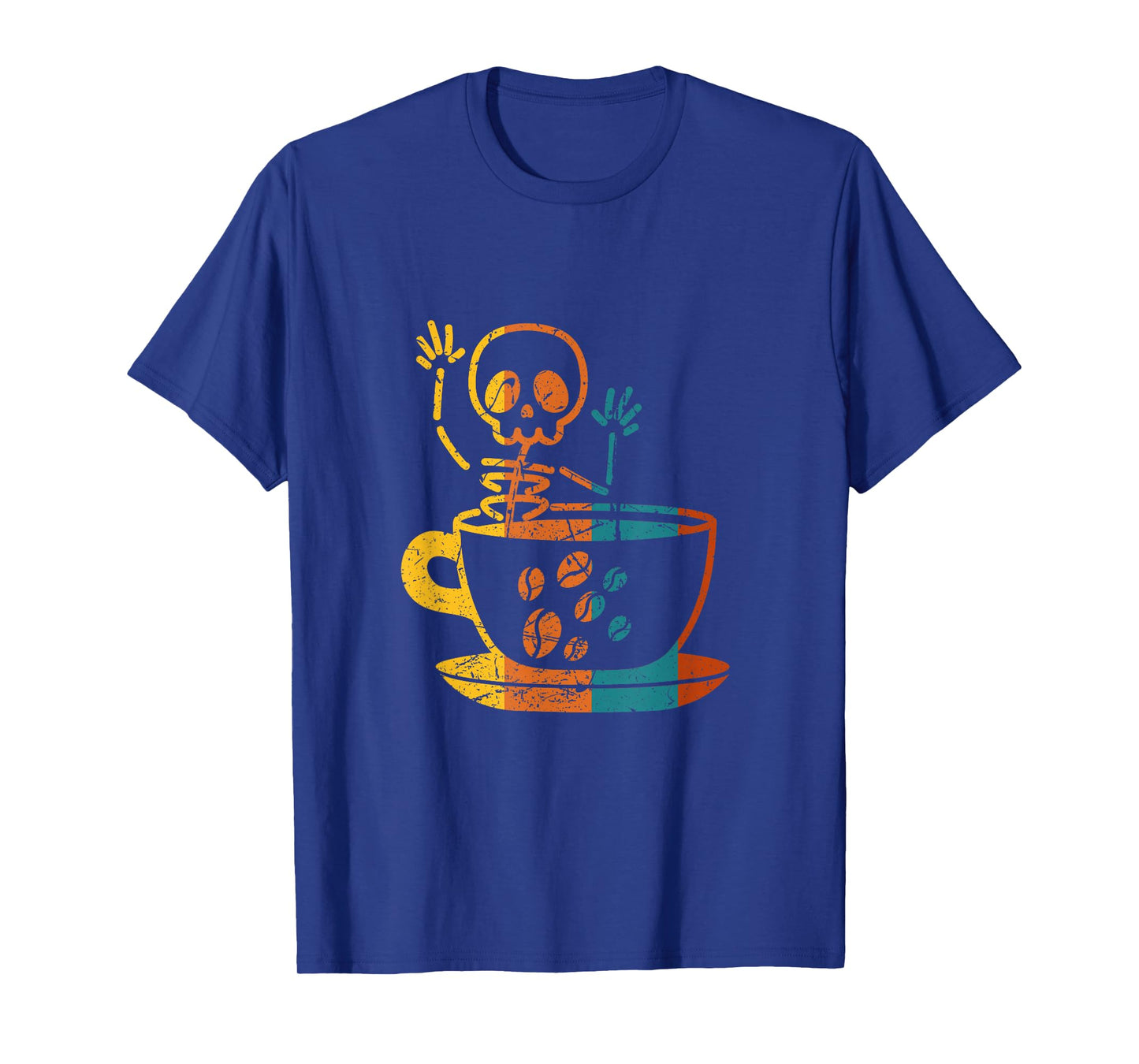 Retro Skeleton Coffee Funny Caffeine Lover Halloween Costume T-Shirt
