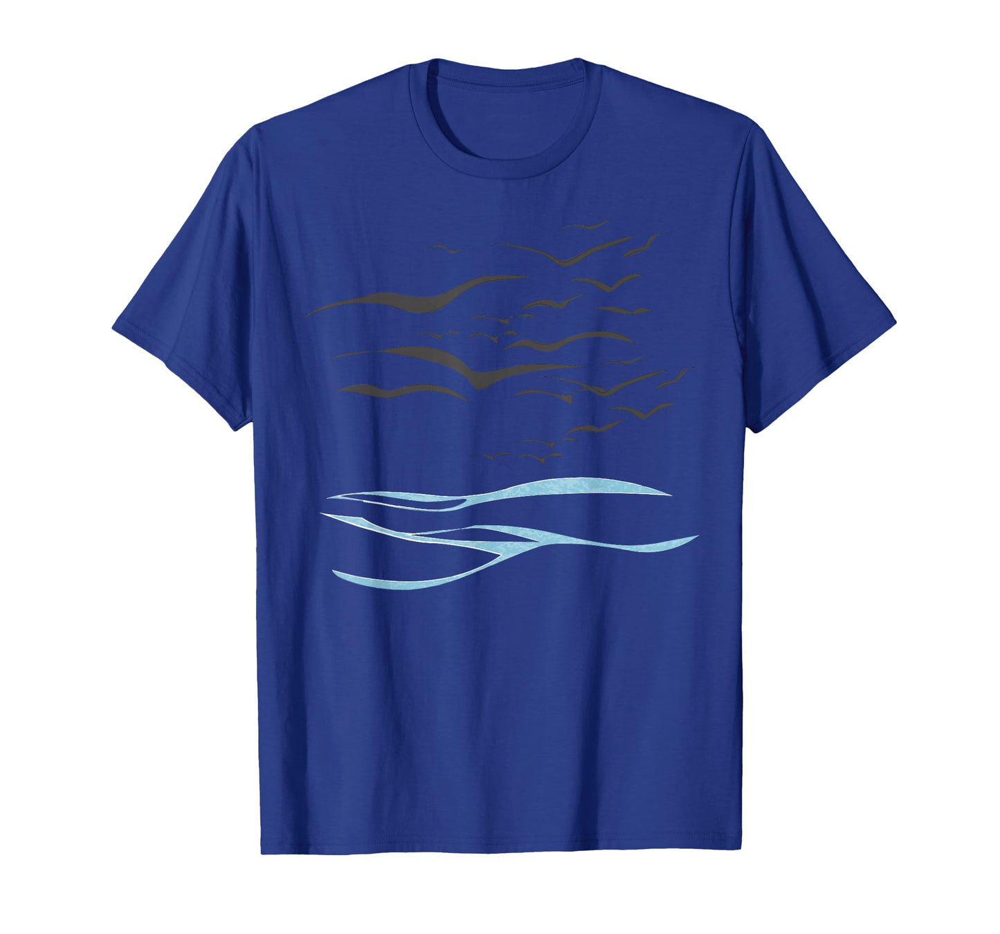 Flying Birds and Ocean Waves Relaxation Graphic Tee T-Shirt