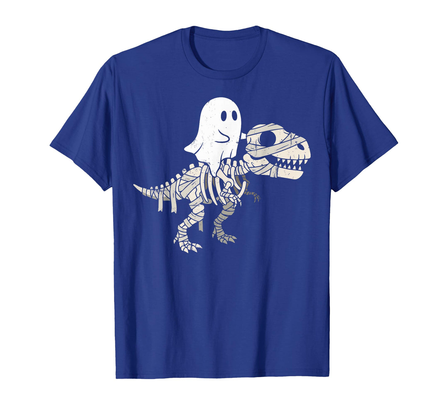 Halloween Ghost Riding Mummy Skeleton T-Rex Funny Boys Kids T-Shirt