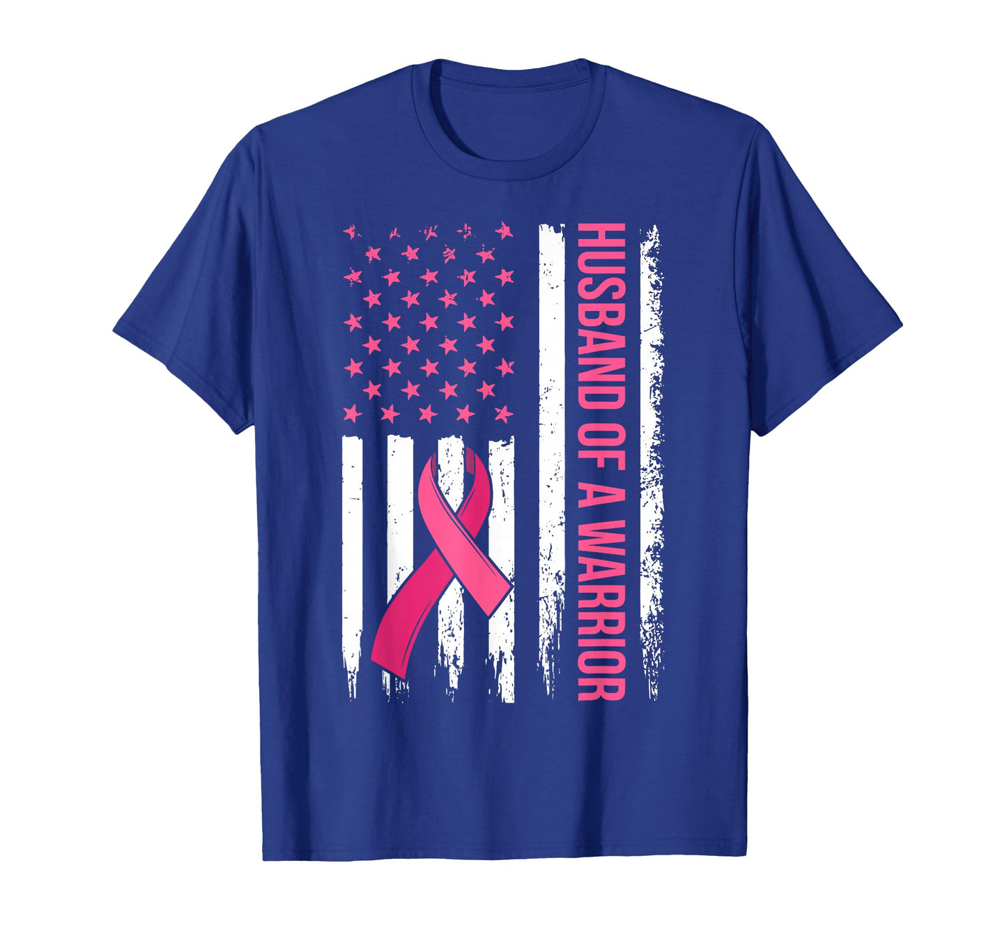 Husband of A Warrior Breast Cancer Awareness Pink Ribbon T-Shirt
