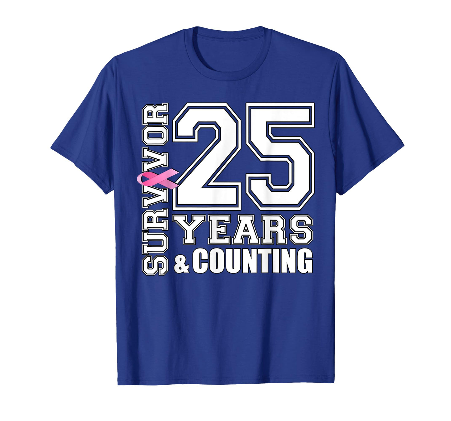 25 Years Breast Cancer Survivor Pink Ribbon Gifts For Women T-Shirt