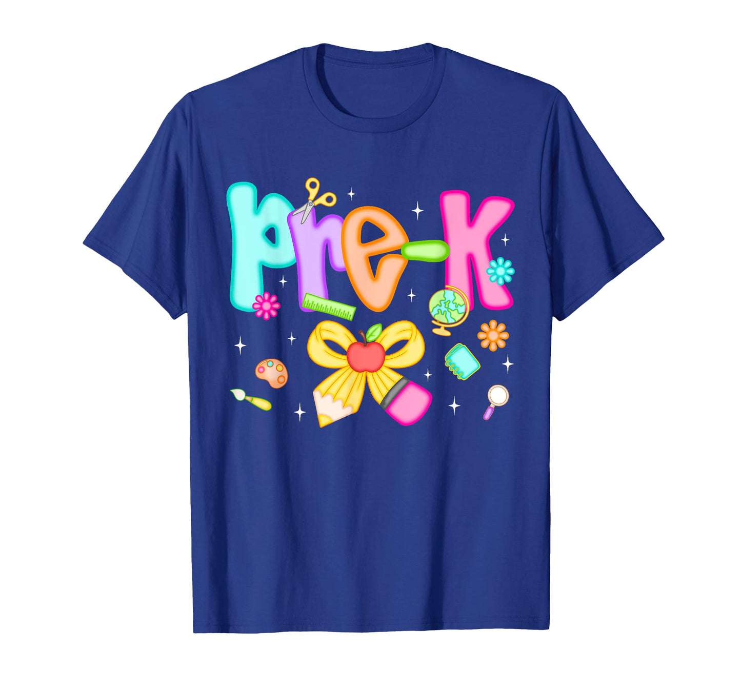 Preppy Pre-K Pencil Bow Back To School Pre-K Teacher Girls T-Shirt