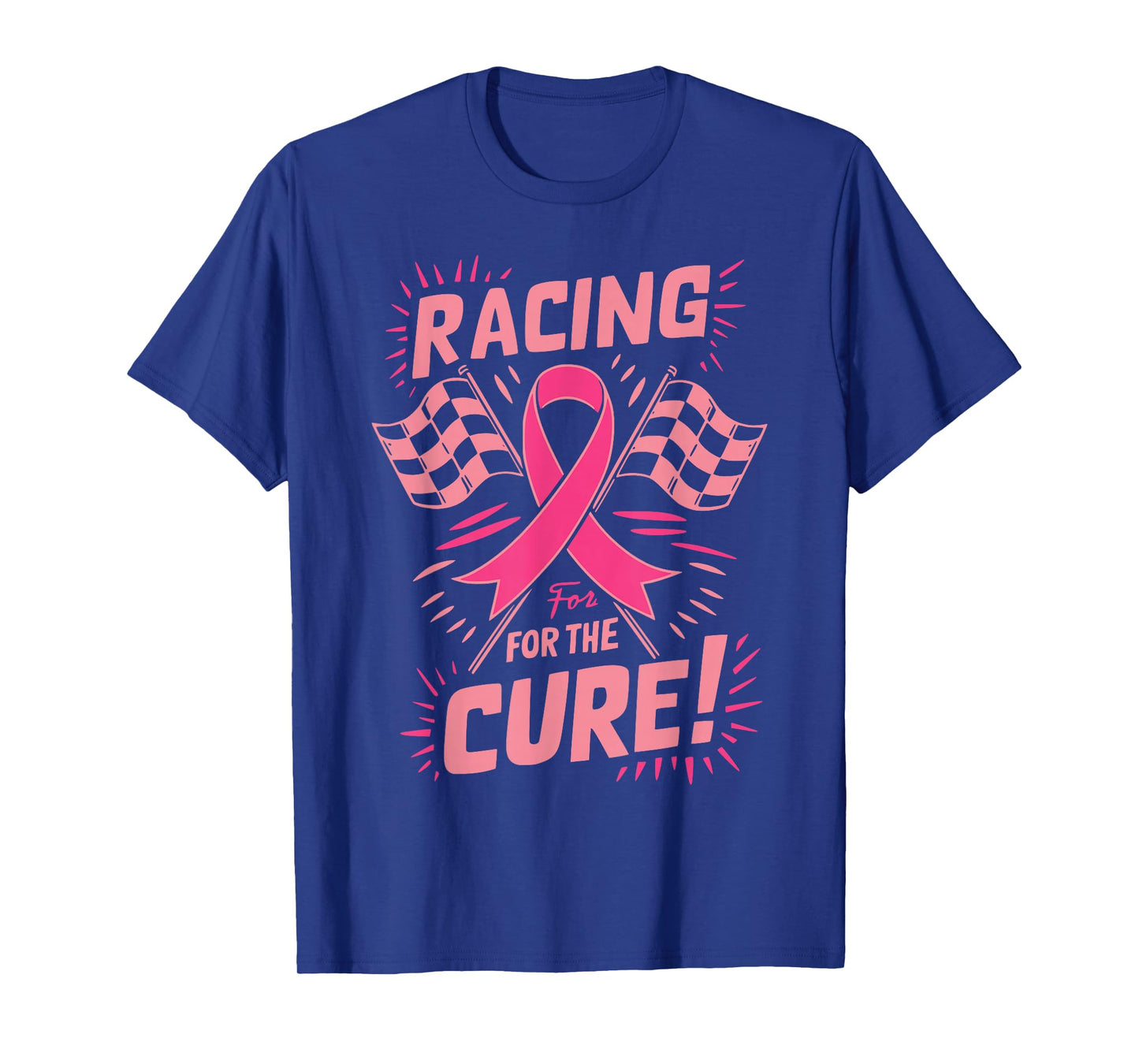 Pink Ribbon Breast Cancer Awareness Racing for the Cure T-Shirt