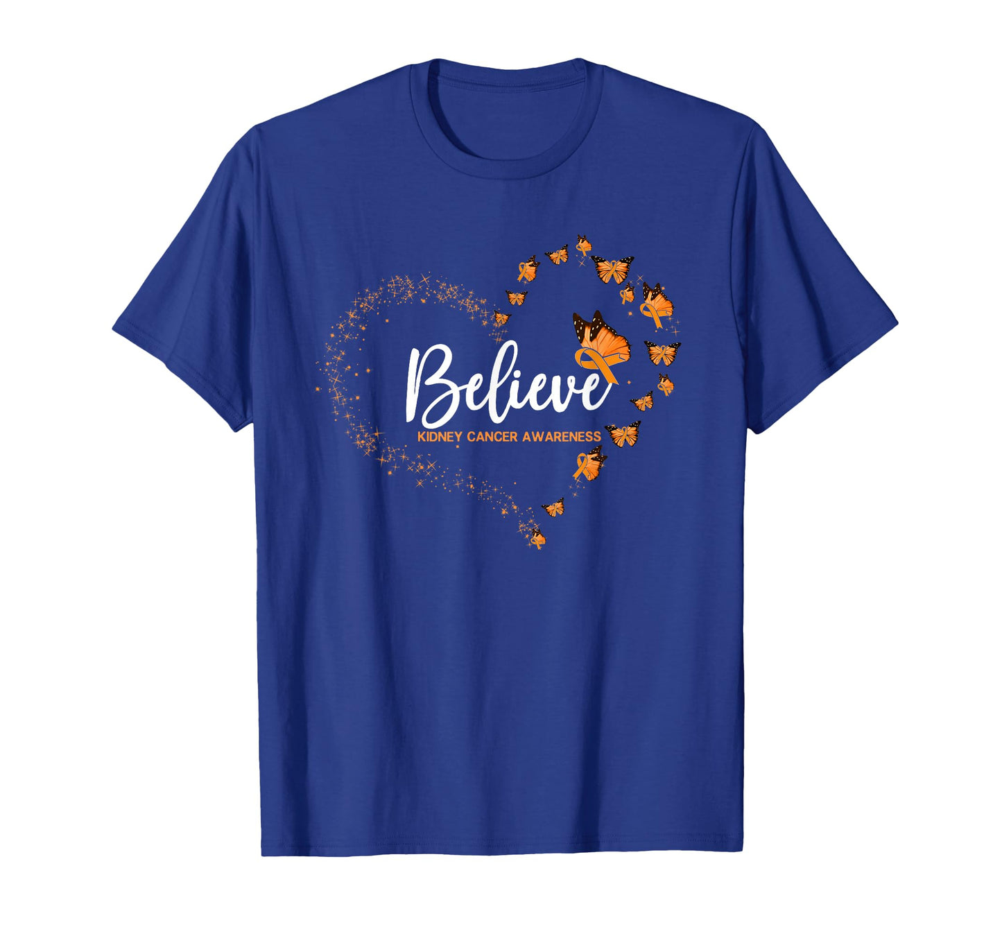 Kidney Cancer Awareness Butterfly Believe T-Shirt