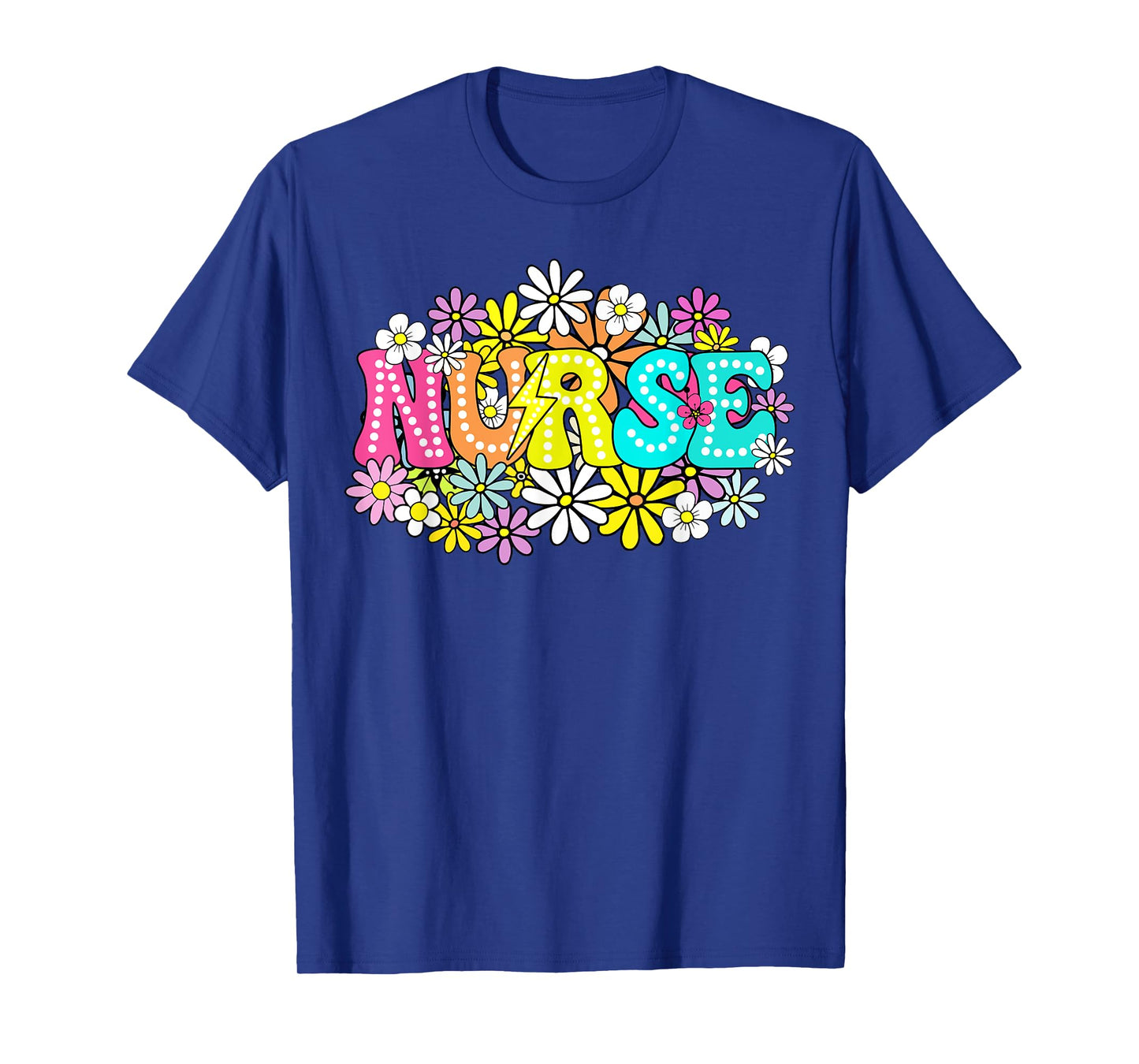 Cute Retro Groovy Nurse Flower Nursing Women T-Shirt