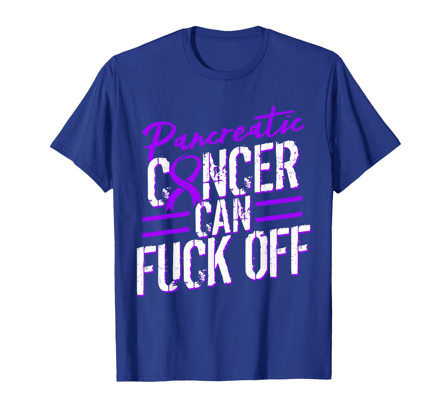 Pancreatic Cancer Fuck Off T-shirt Purple Ribbon Support T-Shirt